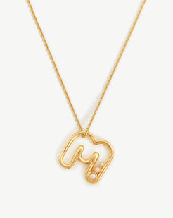 Missoma Chubby Pearl Initial Pendant Necklace