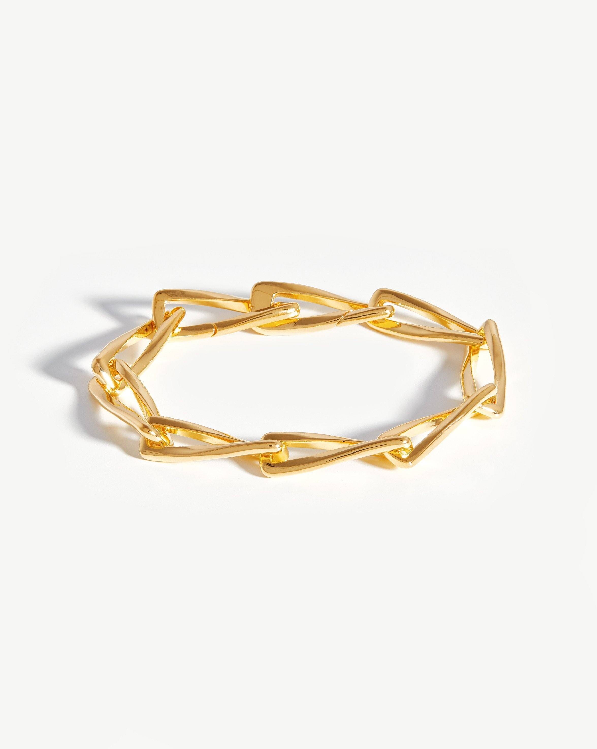 Chunky Twisted Link Chain Bracelet | 18ct Gold Plated