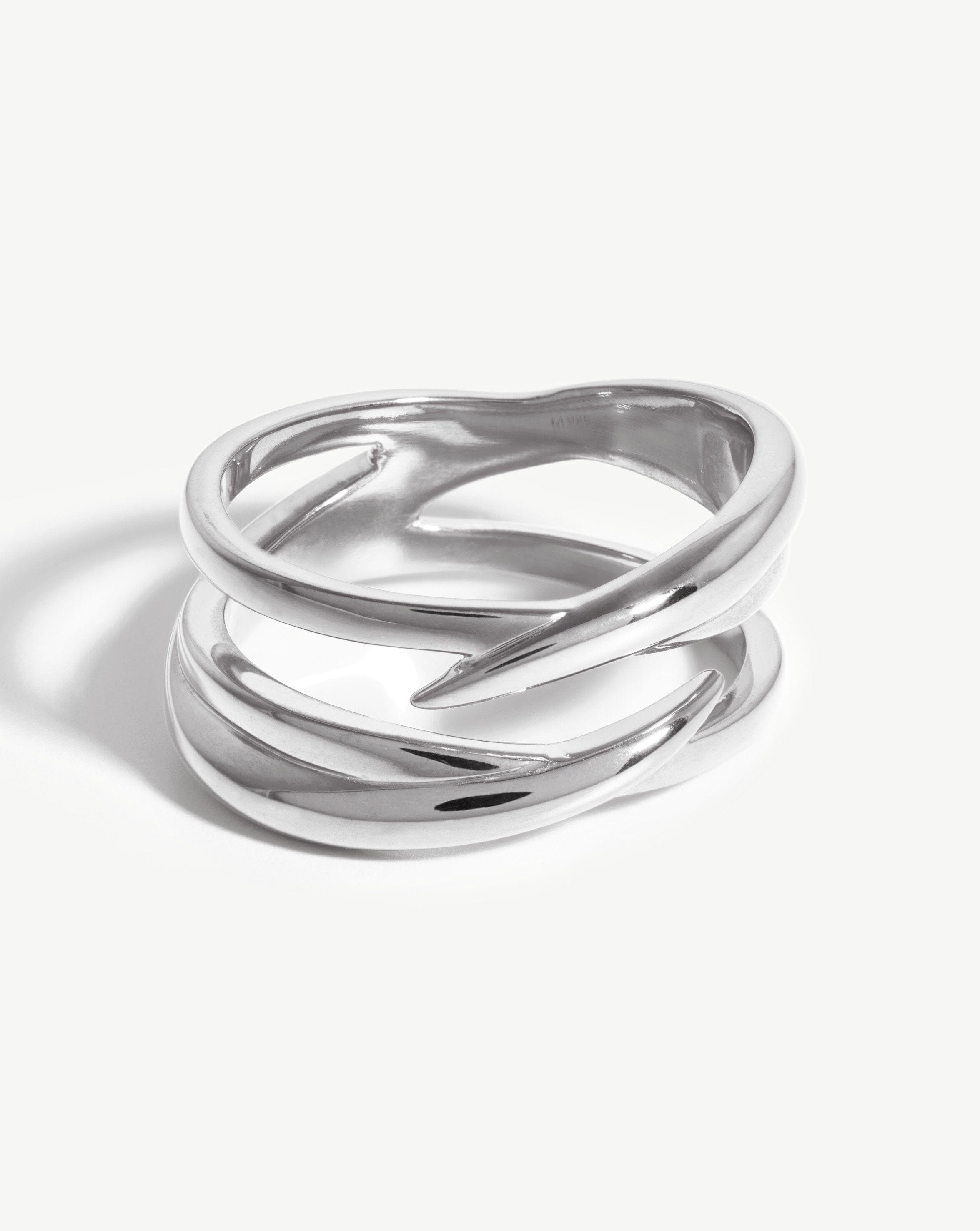 Missoma Lucy Williams Chunky Entwine Ring | Mixed Metal Grey