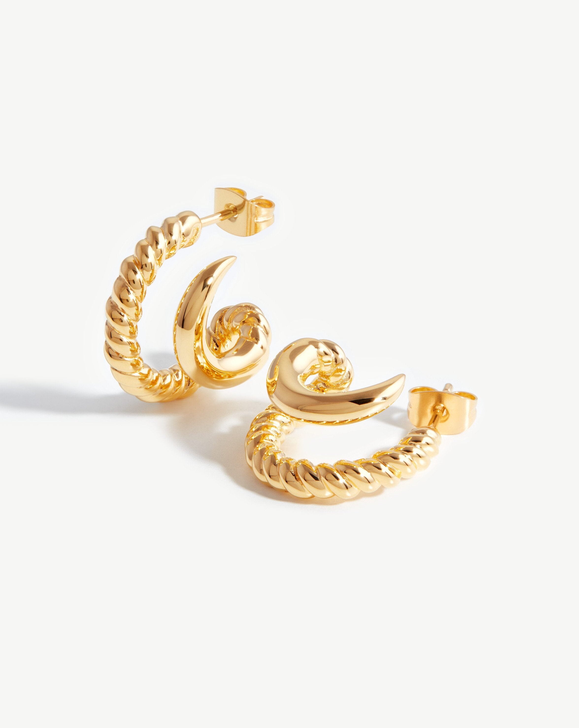 Claw Radial Double Hoop Earrings