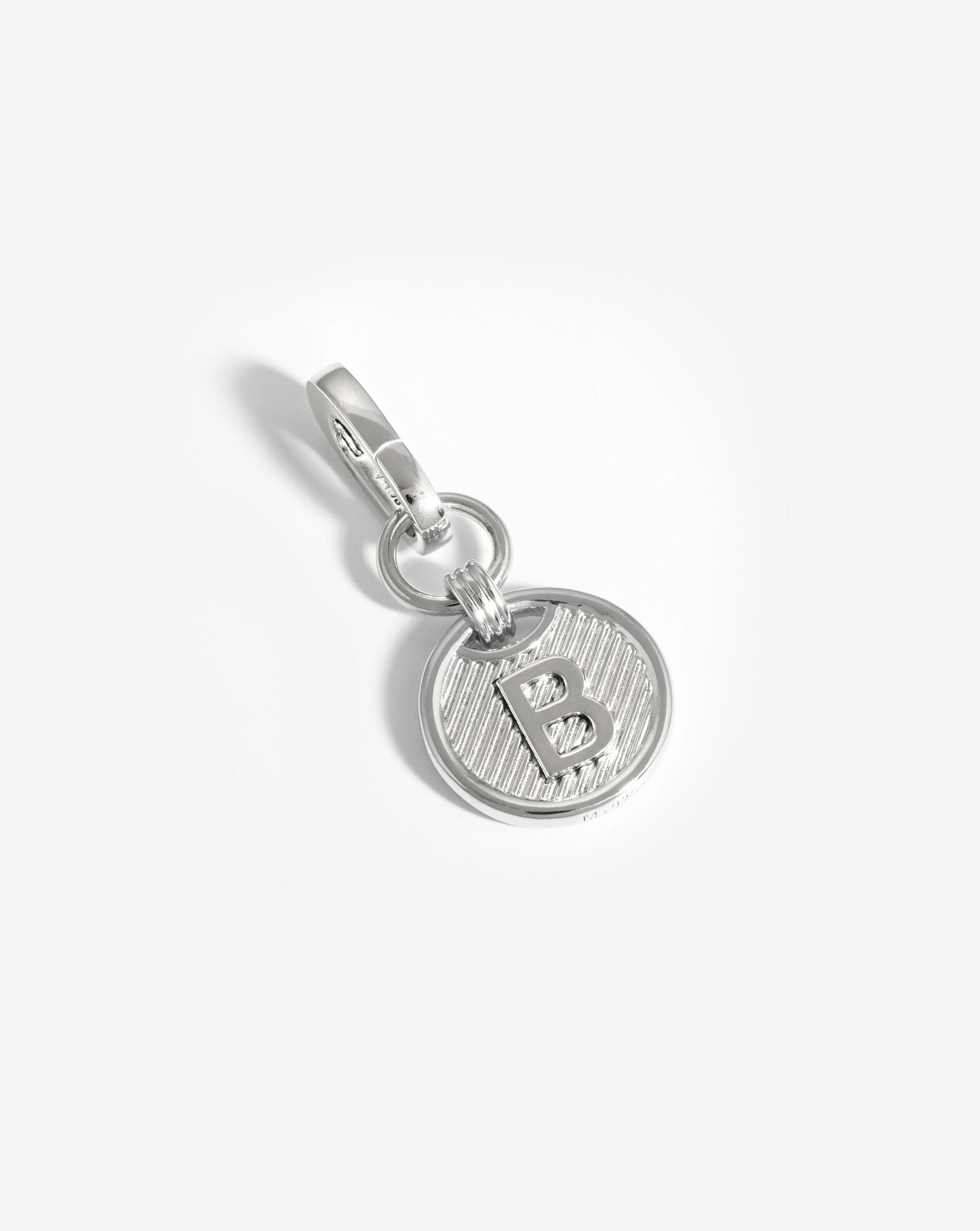 Clip-On Initial Pendant  - Initial B | Silver Plated