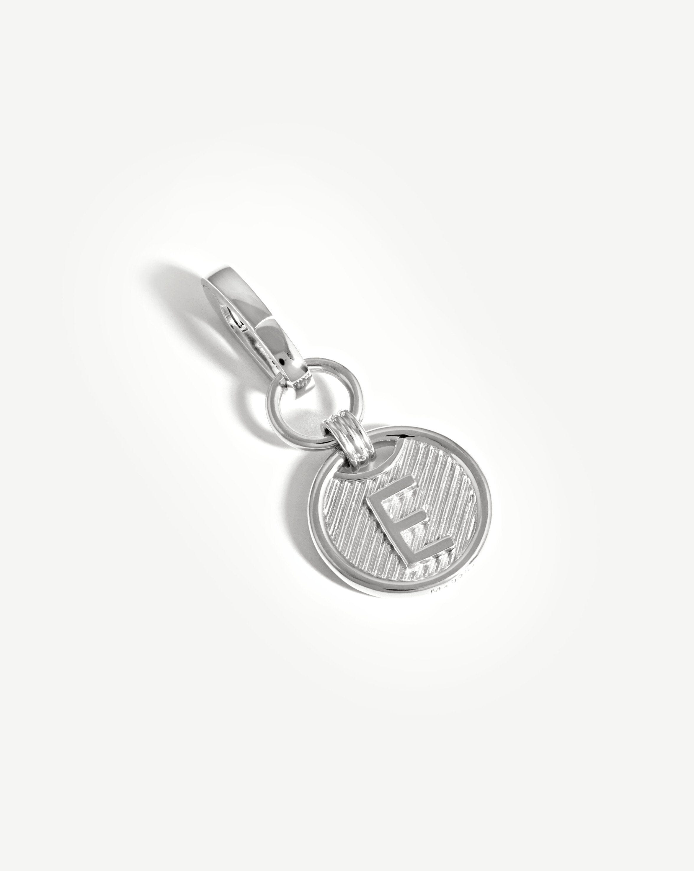 Clip-On Initial Pendant - Initial E | Silver Plated