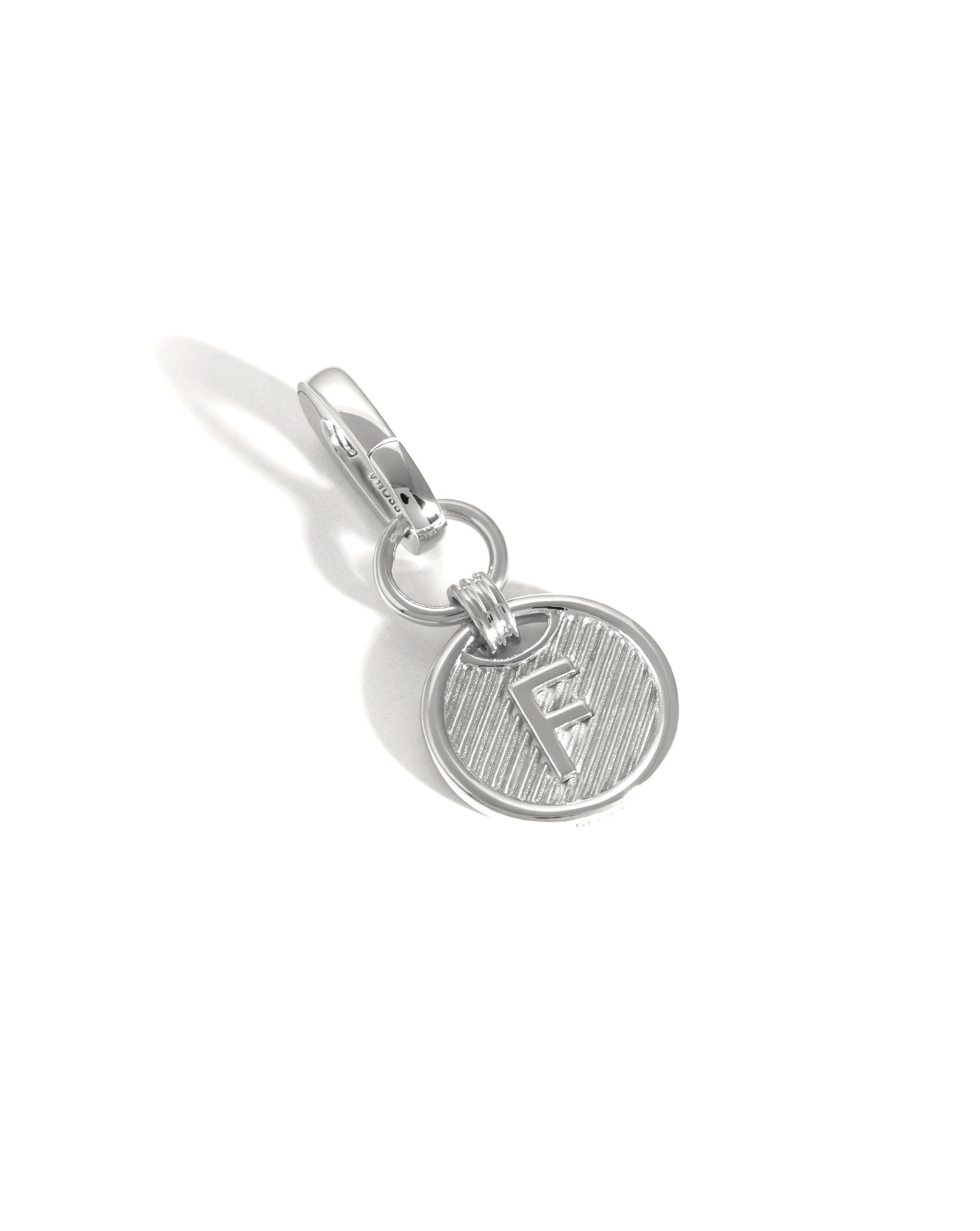 Clip-On Initial Pendant - Initial F | Silver Plated