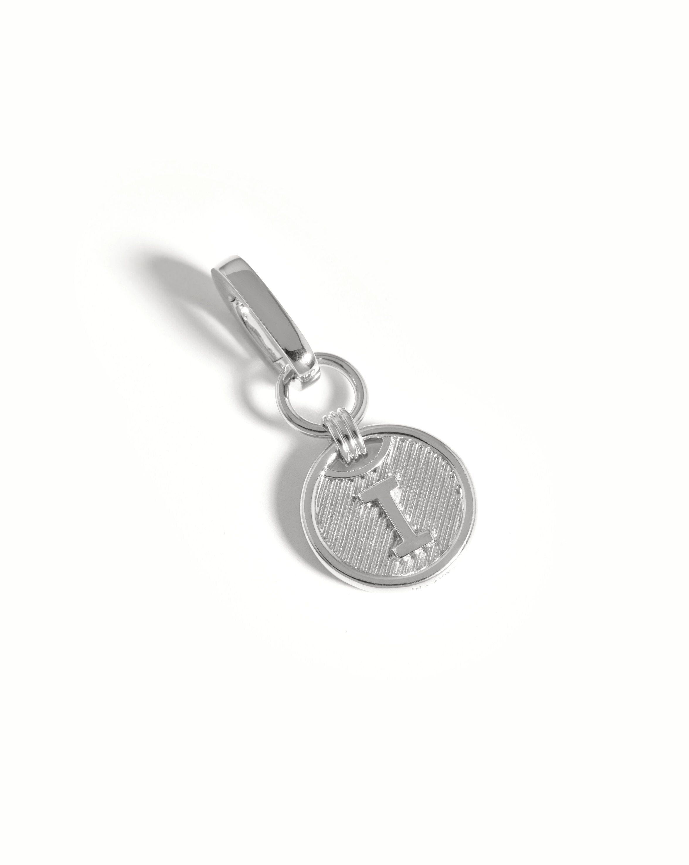 Clip-On Initial Pendant - Initial I | Silver Plated