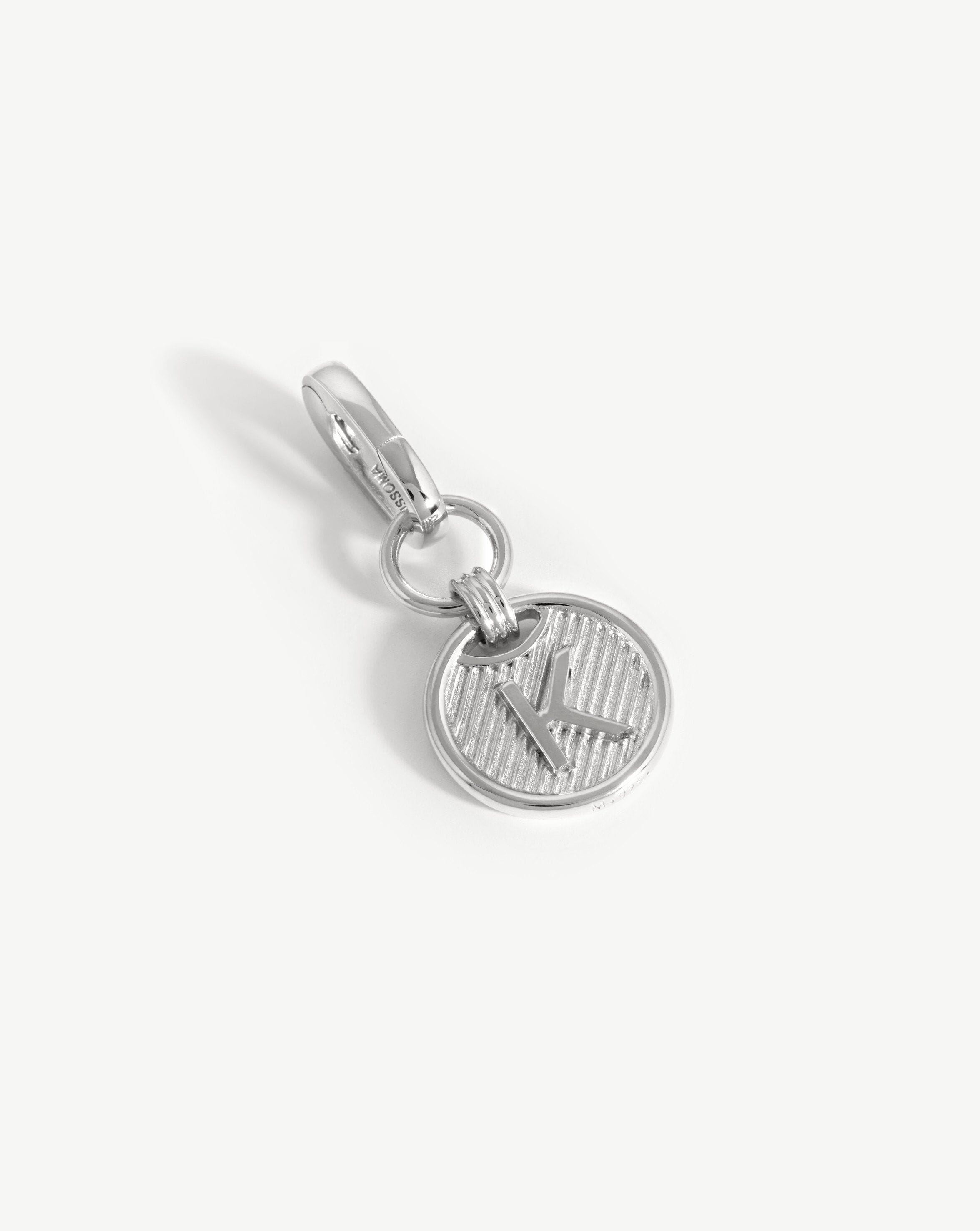 Clip-On Initial Pendant - Initial K | Silver Plated