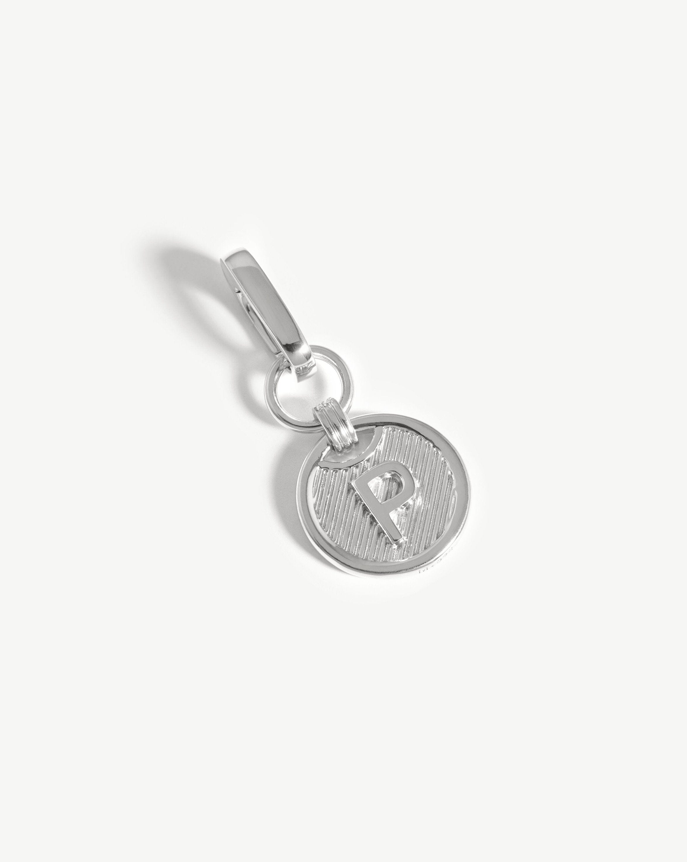 Clip-On Initial Pendant - Initial P | Silver Plated