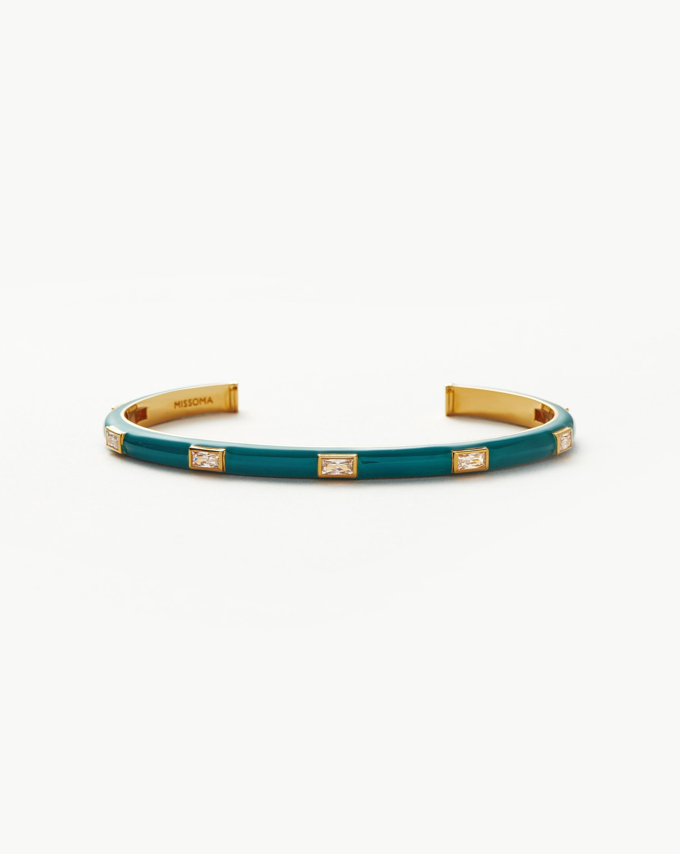 Enamel & Stone Cuff Bracelet