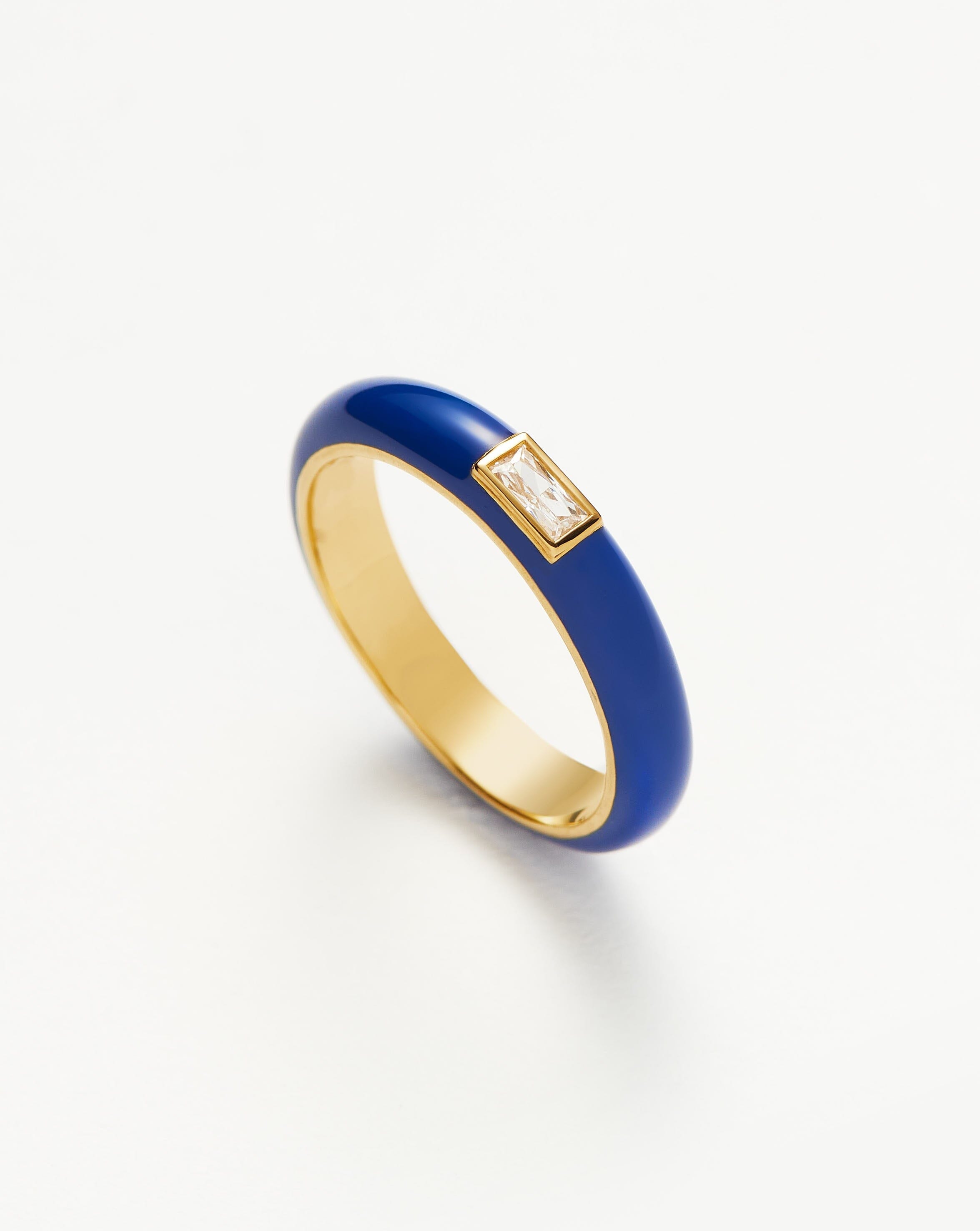 Enamel & Stone Dome Statement Ring