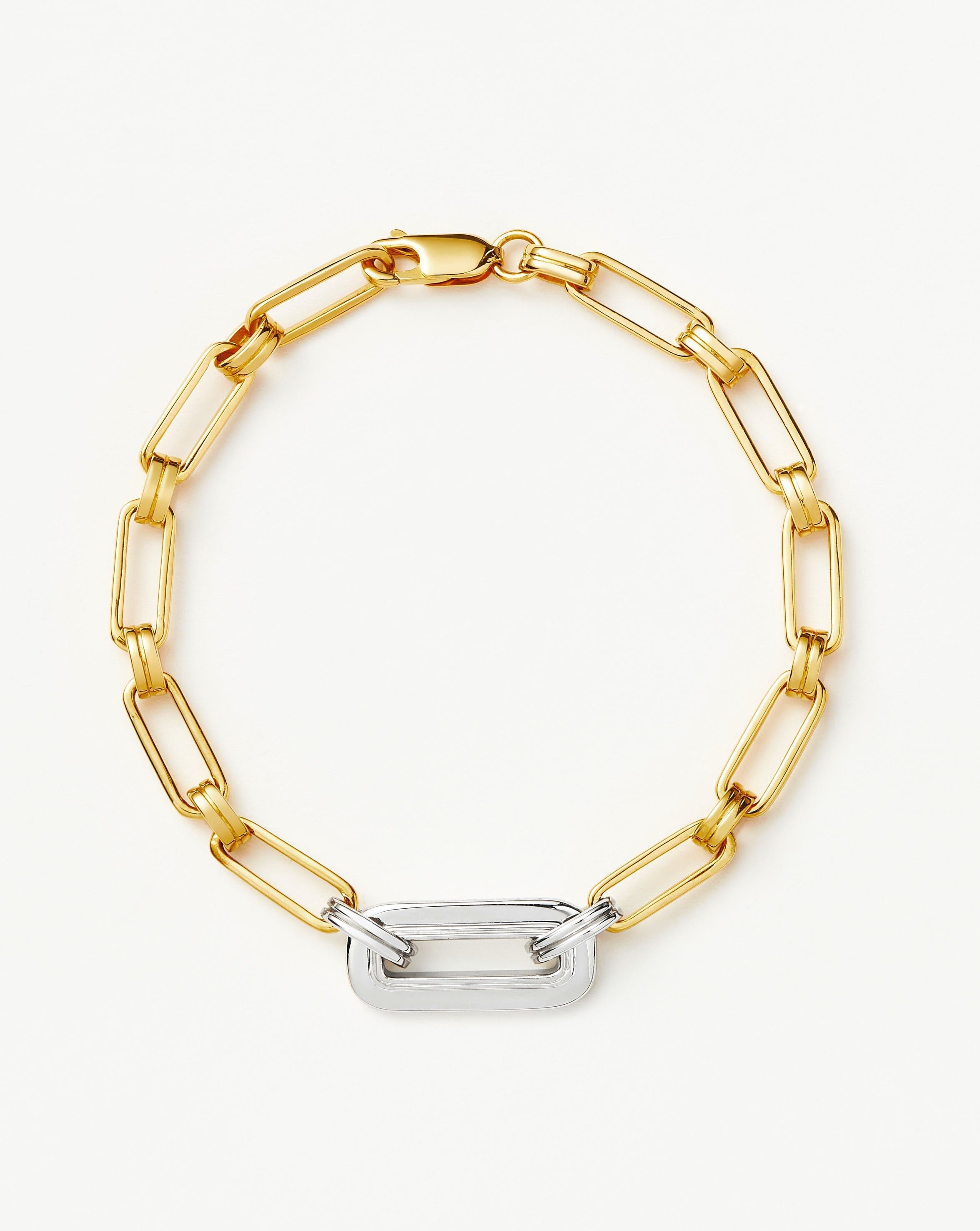 Floating Pendant Aegis Chain Bracelet | Mixed Metal