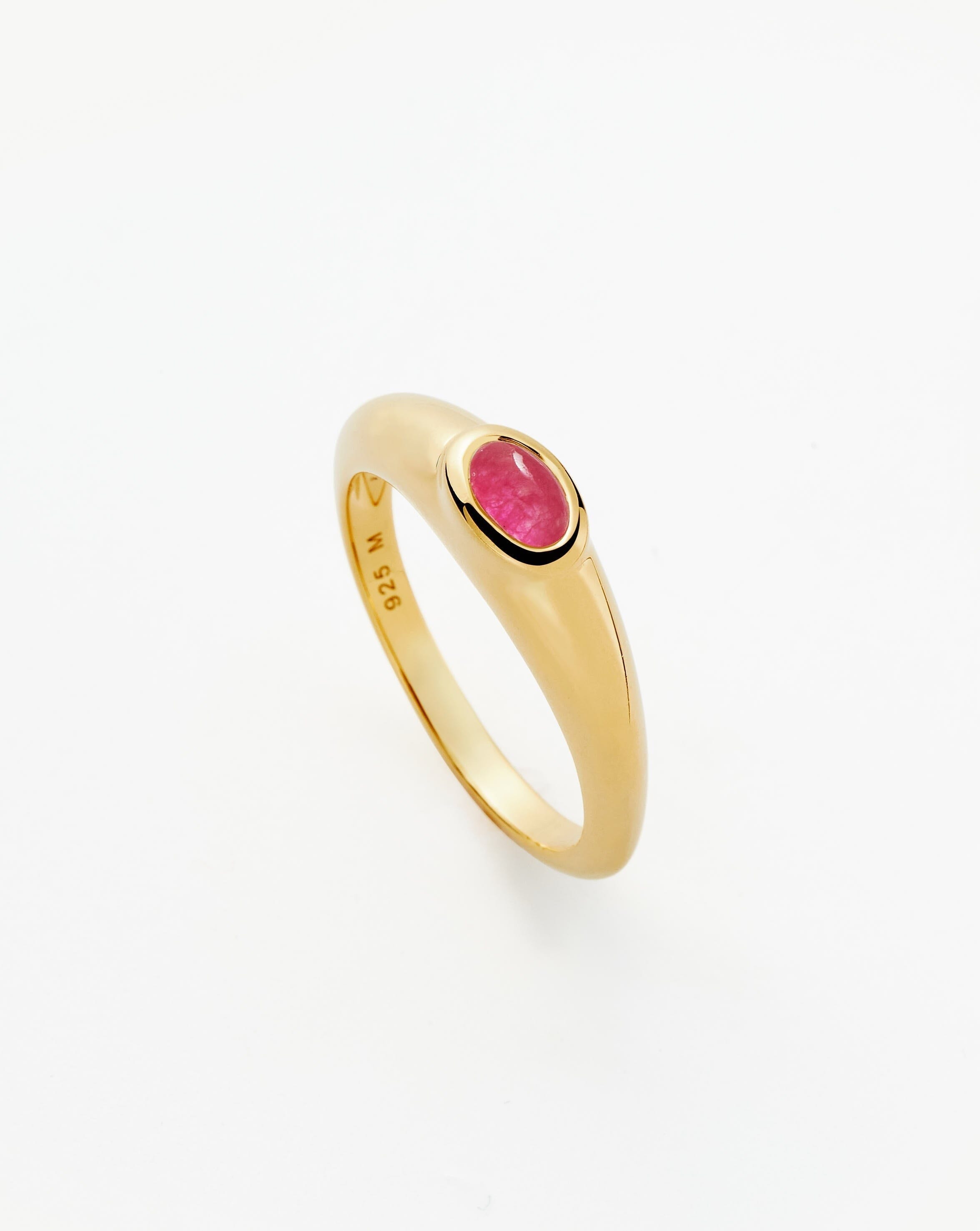 Good Vibes Triple Gemstone Statement Ring | 18ct Gold Plated/Purple Quartz  & Aqua Chalcedony