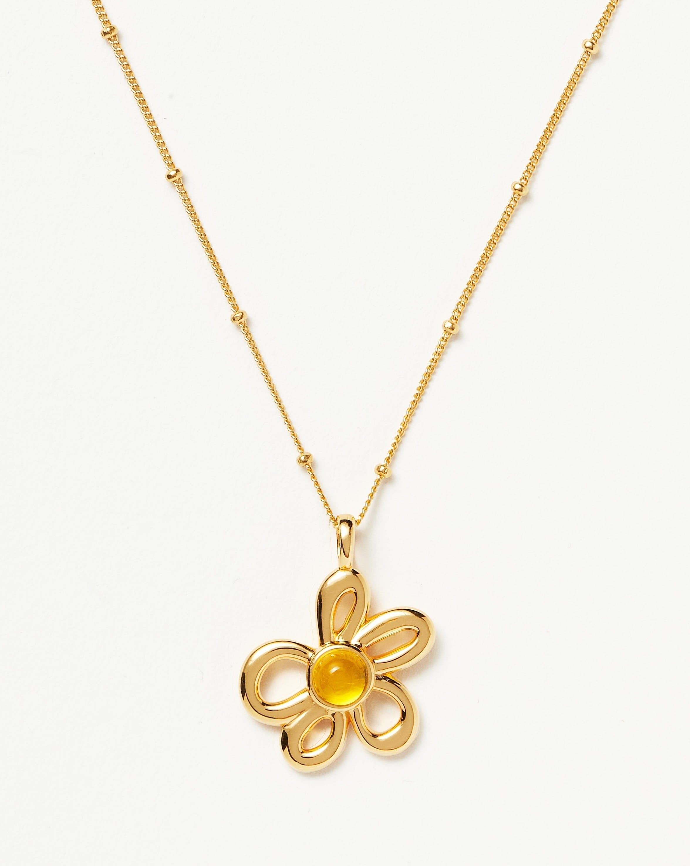 Good Vibes Retro Flower Pendant Necklace