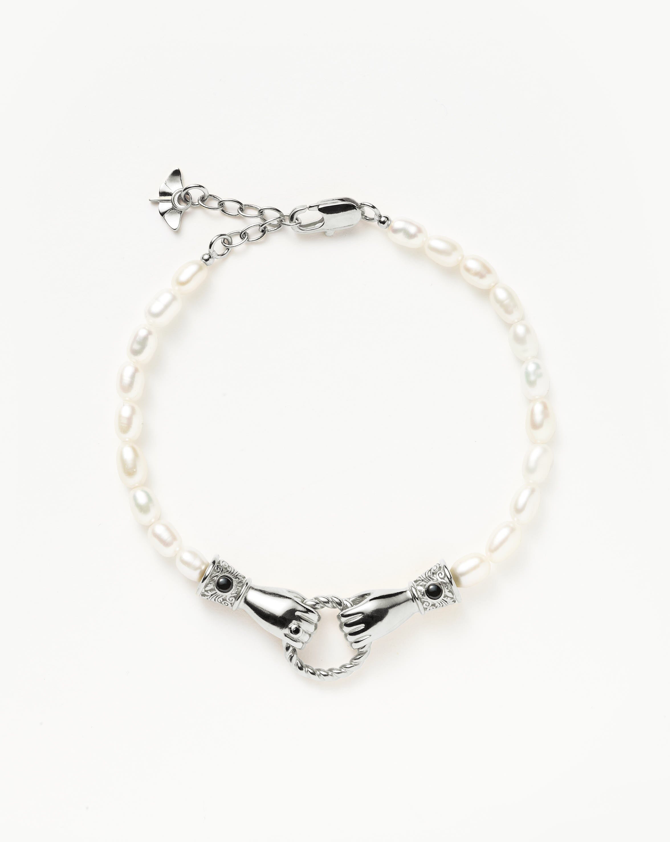 Harris Reed In Good Hands Pearl Bracelet | Silver Plated/Pearl