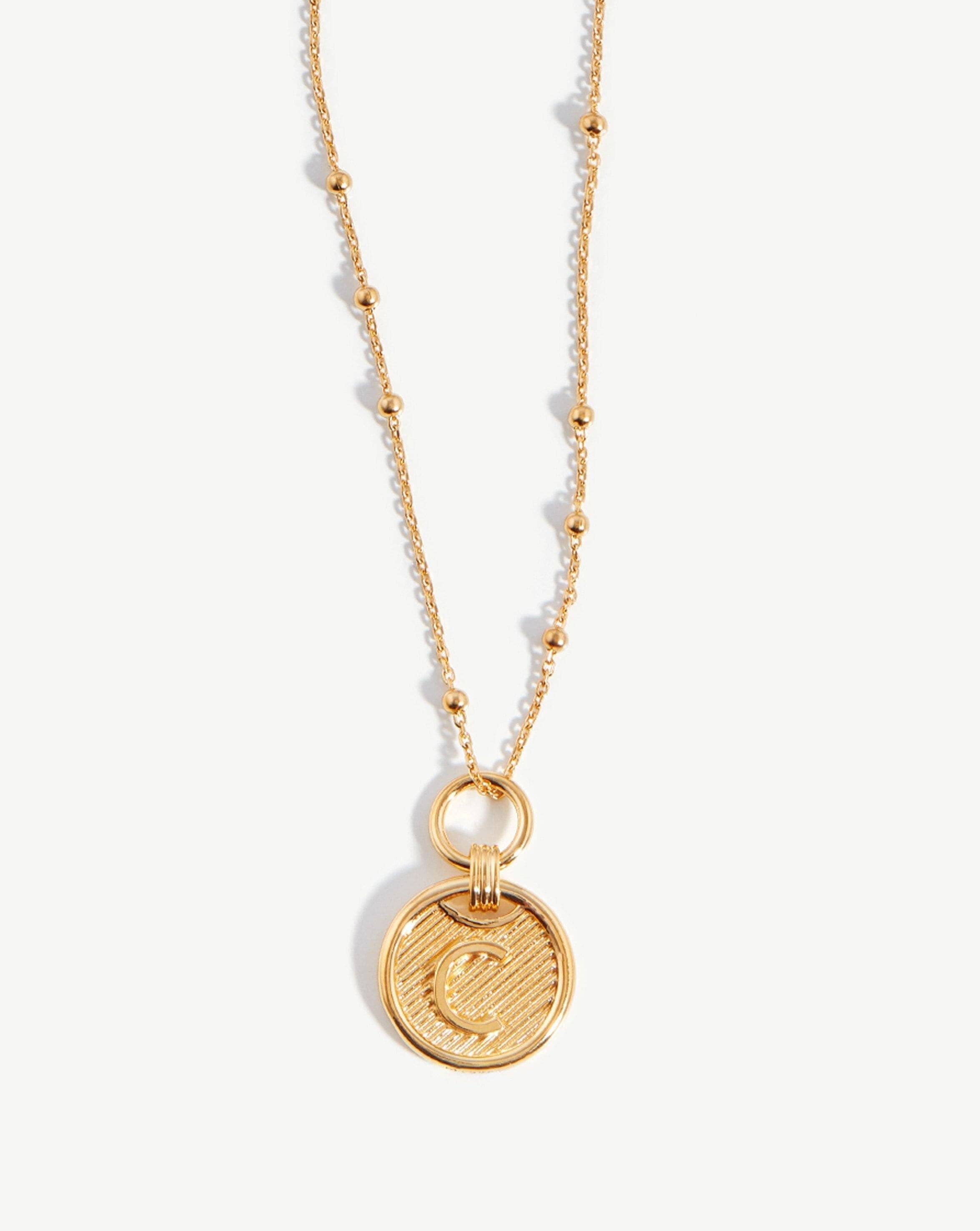 Initial Pendant Necklace - Initial C | 18ct Gold Vermeil