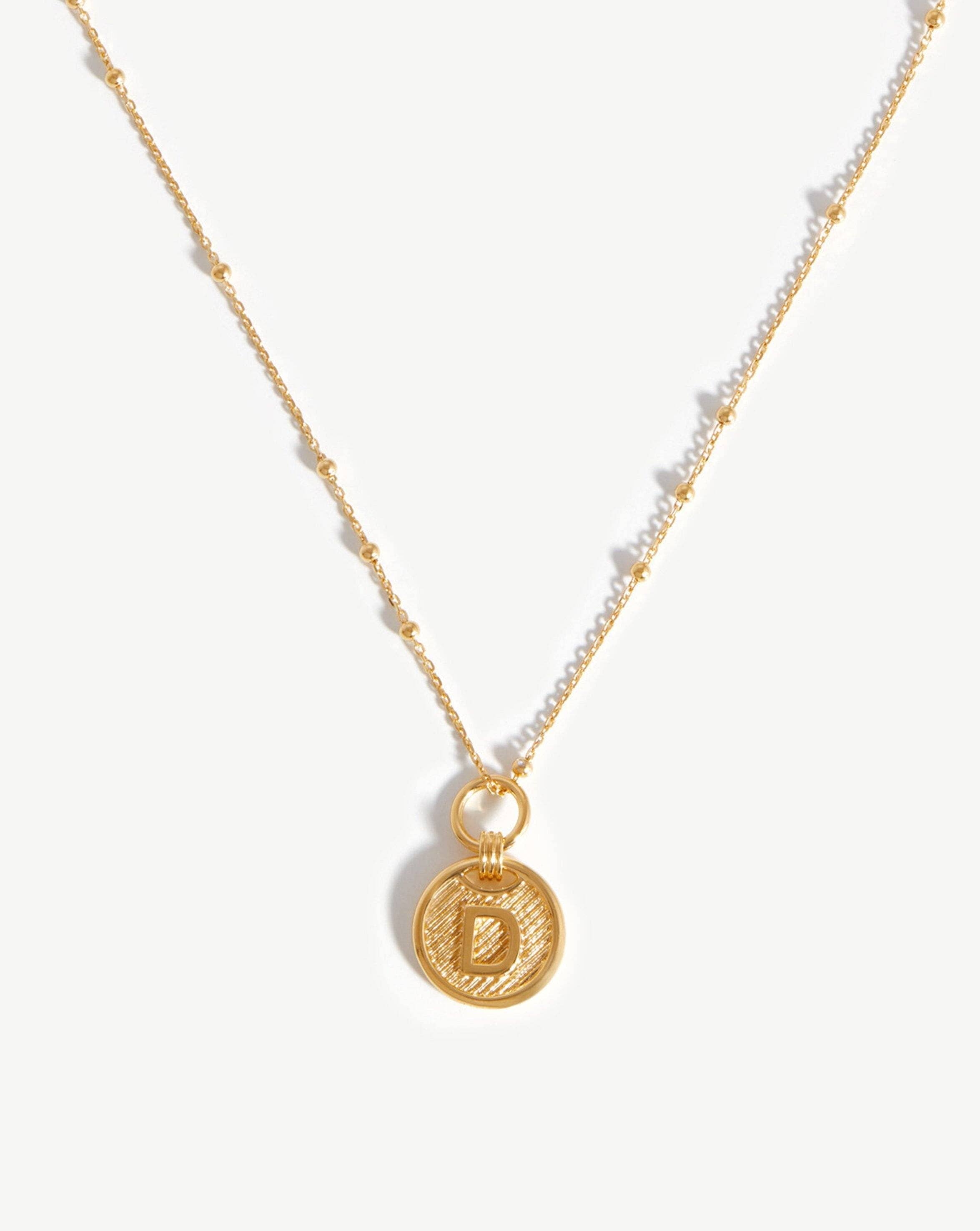 Initial Pendant Necklace - Initial D | 18ct Gold Vermeil