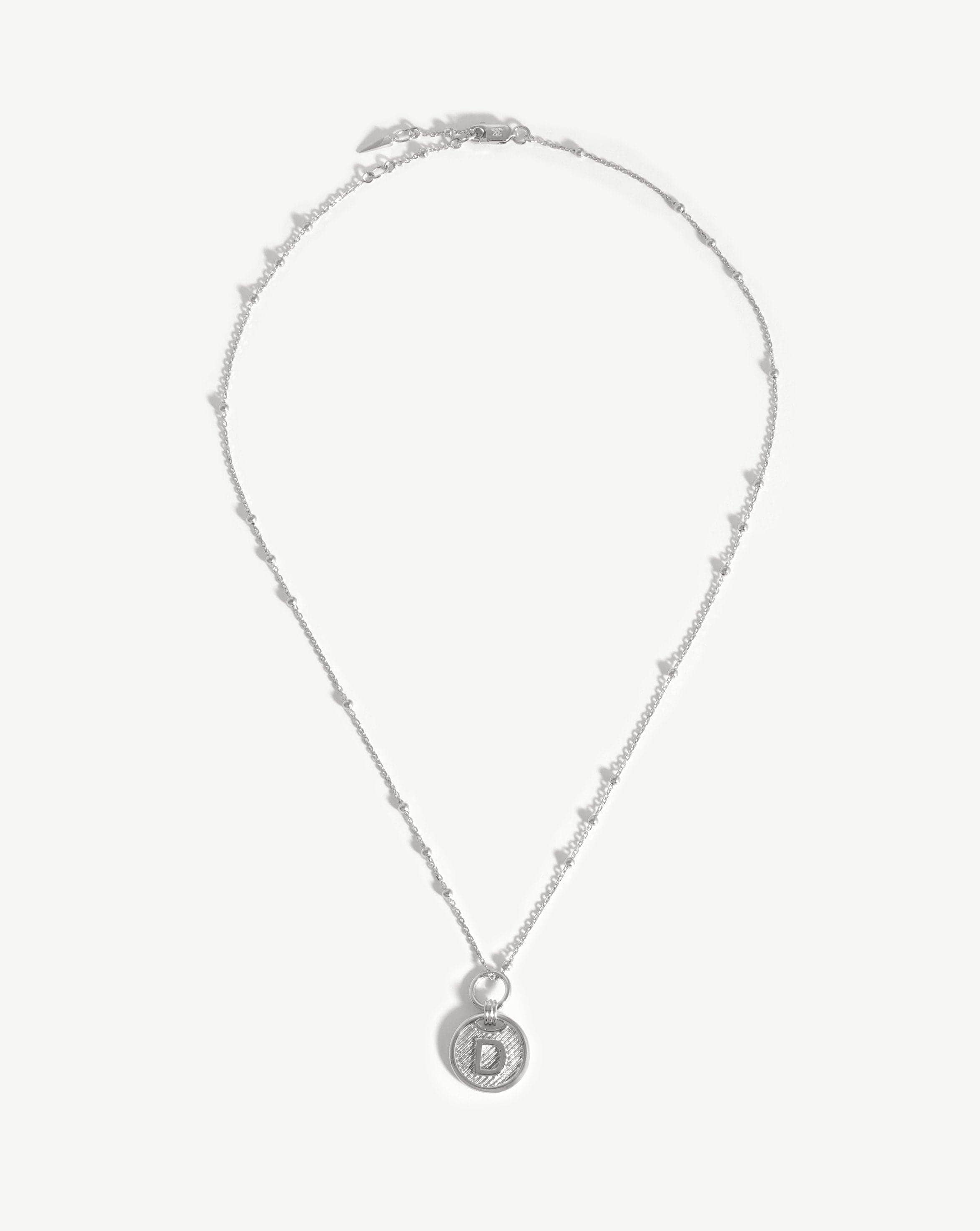 Initial Pendant Necklace - Initial D | Sterling Silver