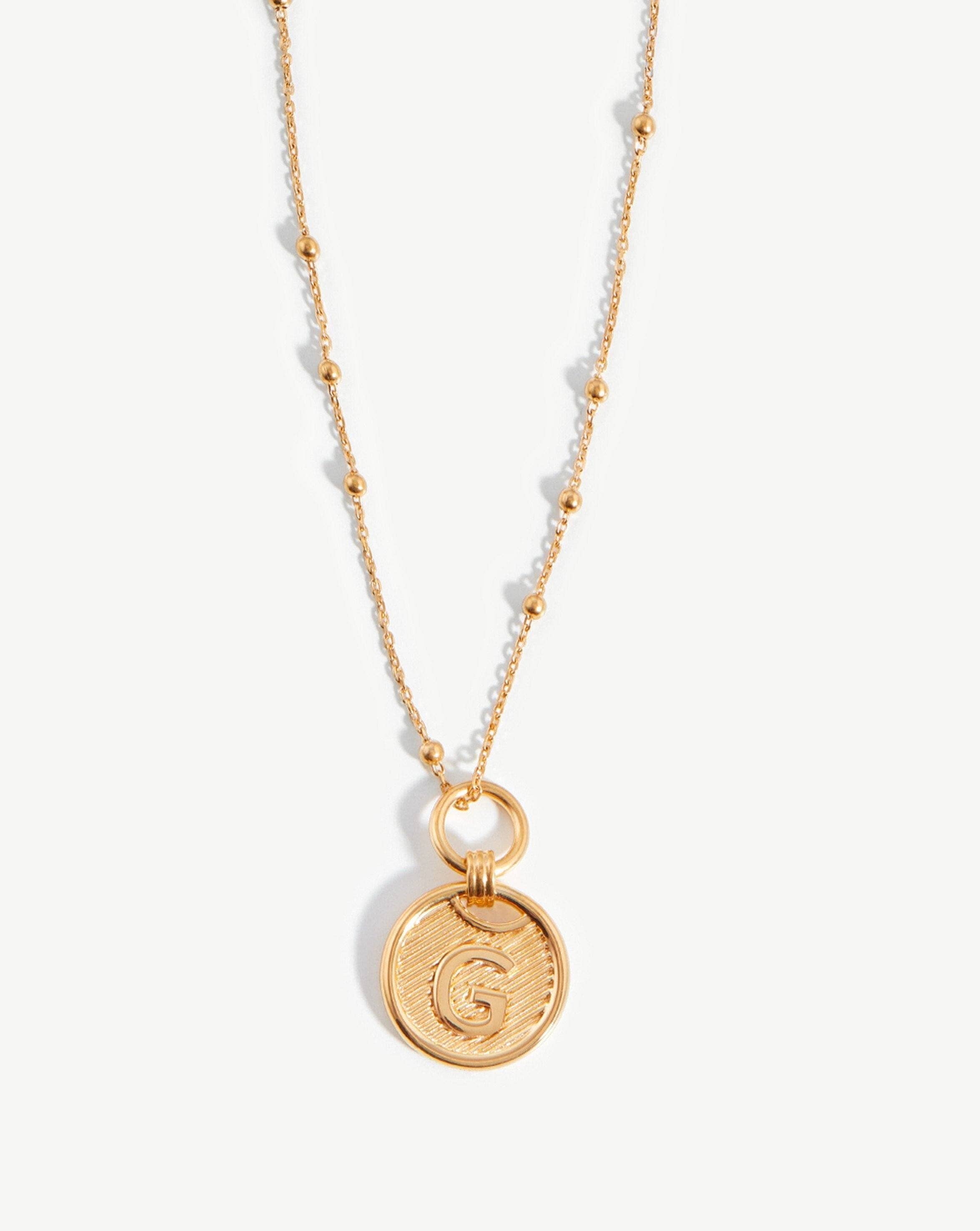 Initial Pendant Necklace - Initial G | 18ct Gold Vermeil