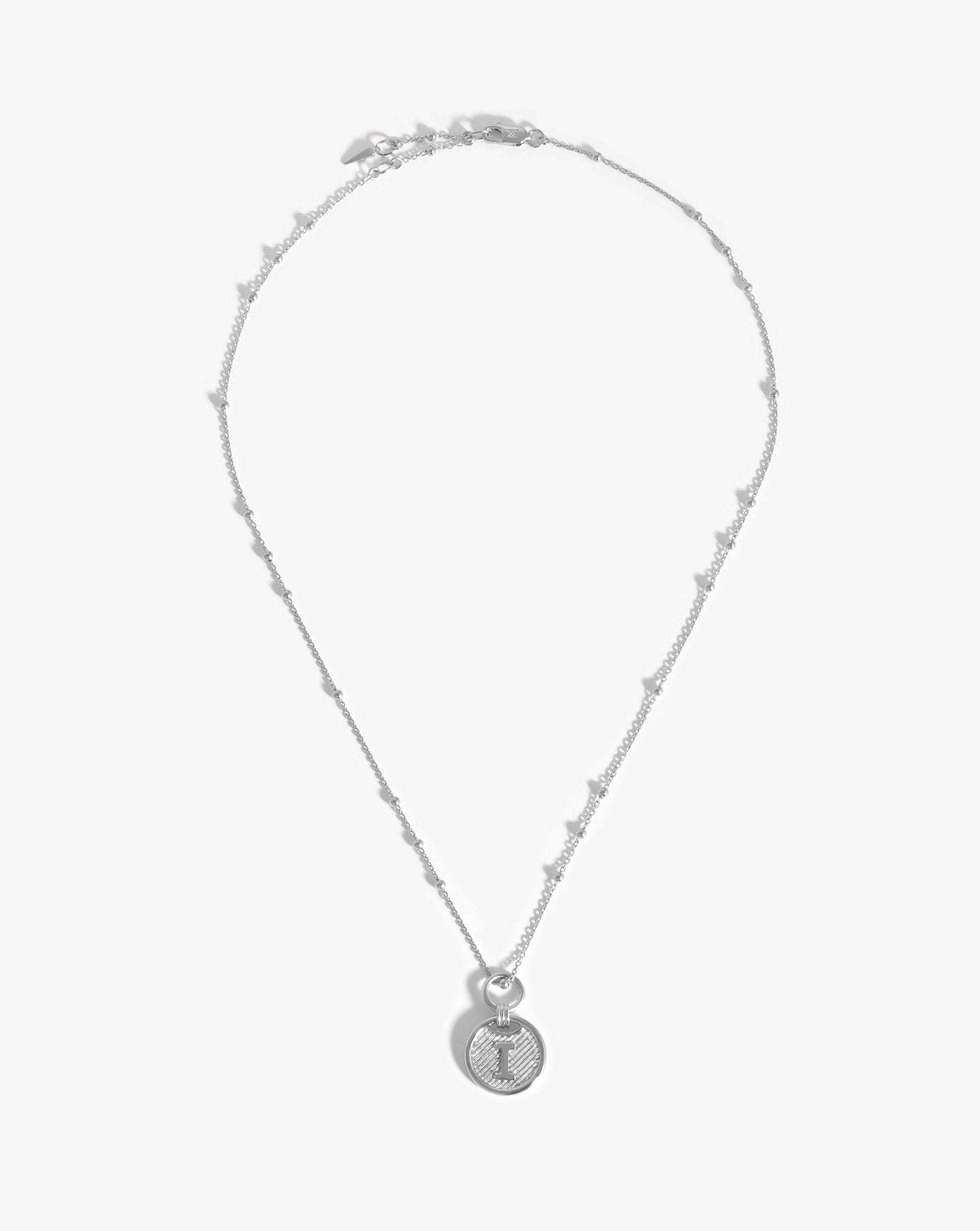 Initial Pendant Necklace - Initial I | Sterling Silver