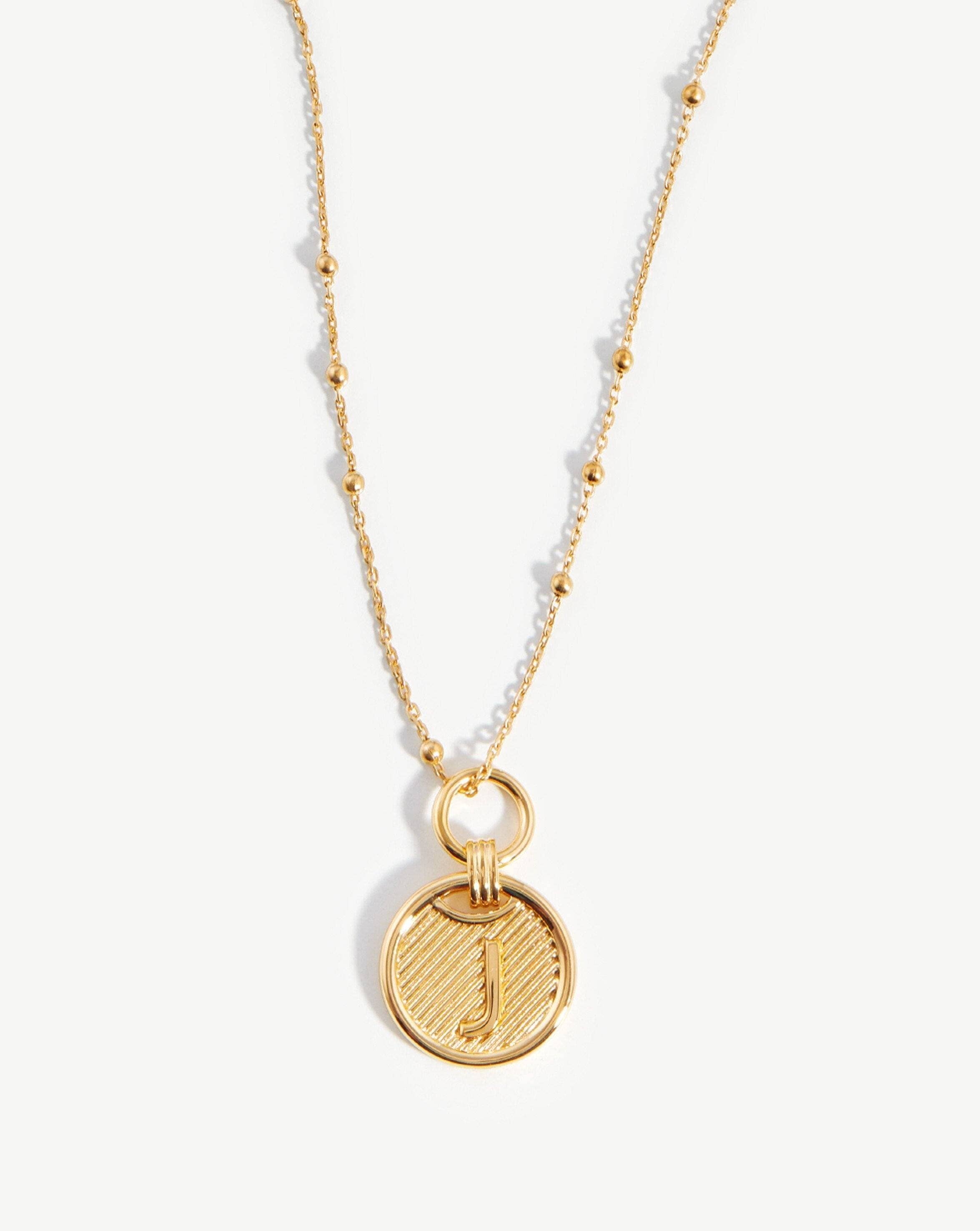 Initial Pendant Necklace - Initial J | 18ct Gold Vermeil