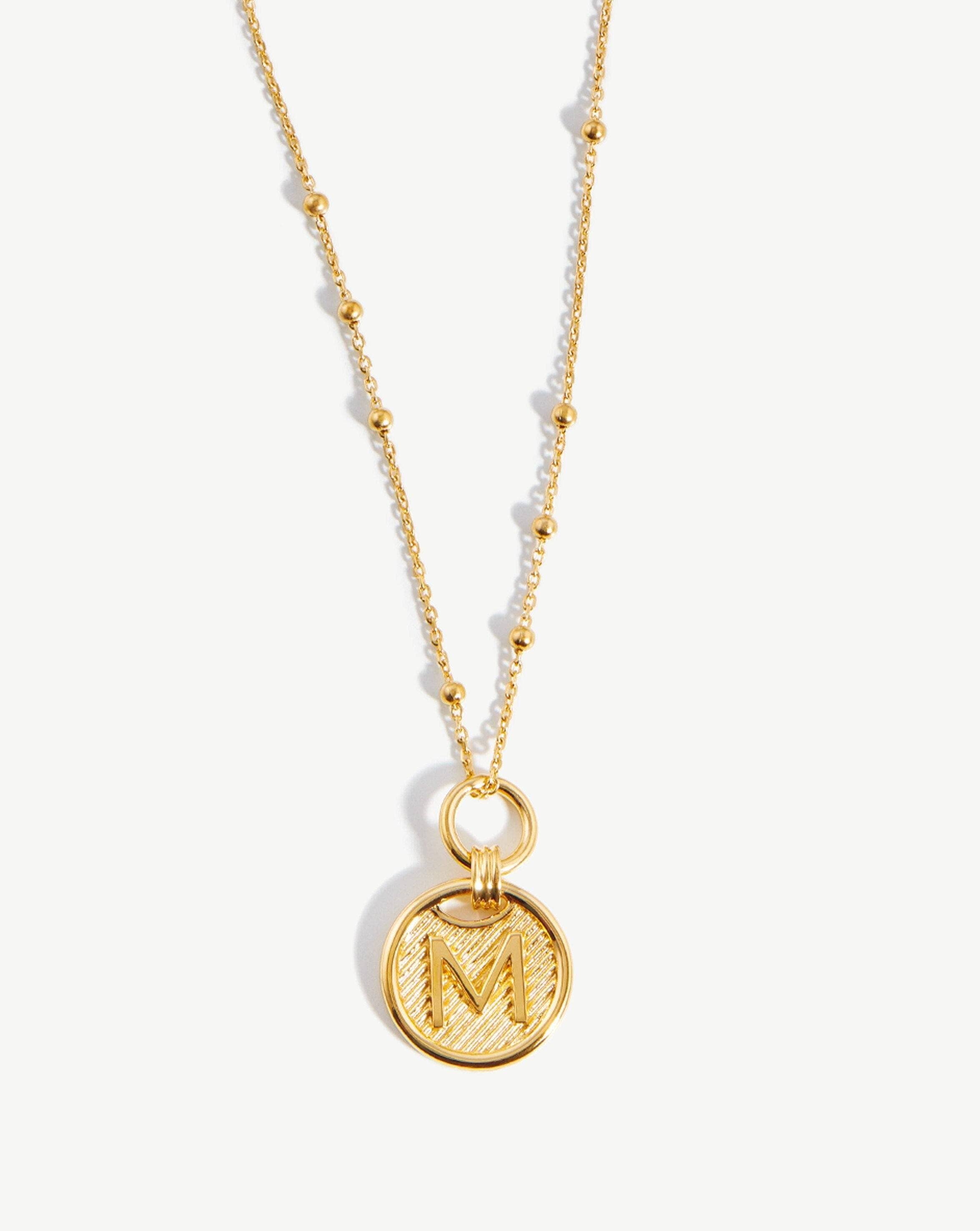 Initial Pendant Necklace - Initial M | 18ct Gold Vermeil