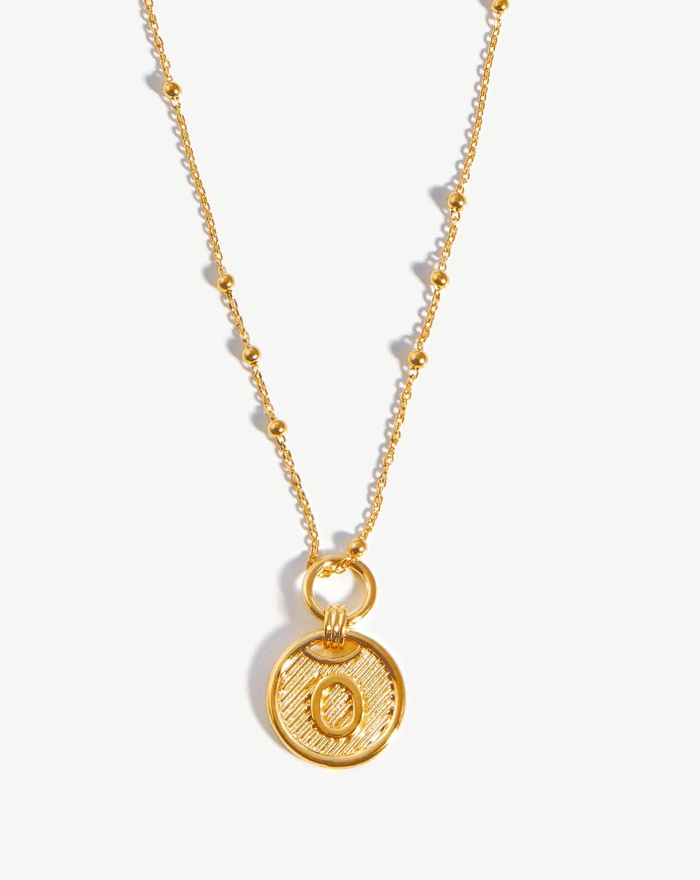 Initial Pendant Necklace - Initial O | 18ct Gold Vermeil