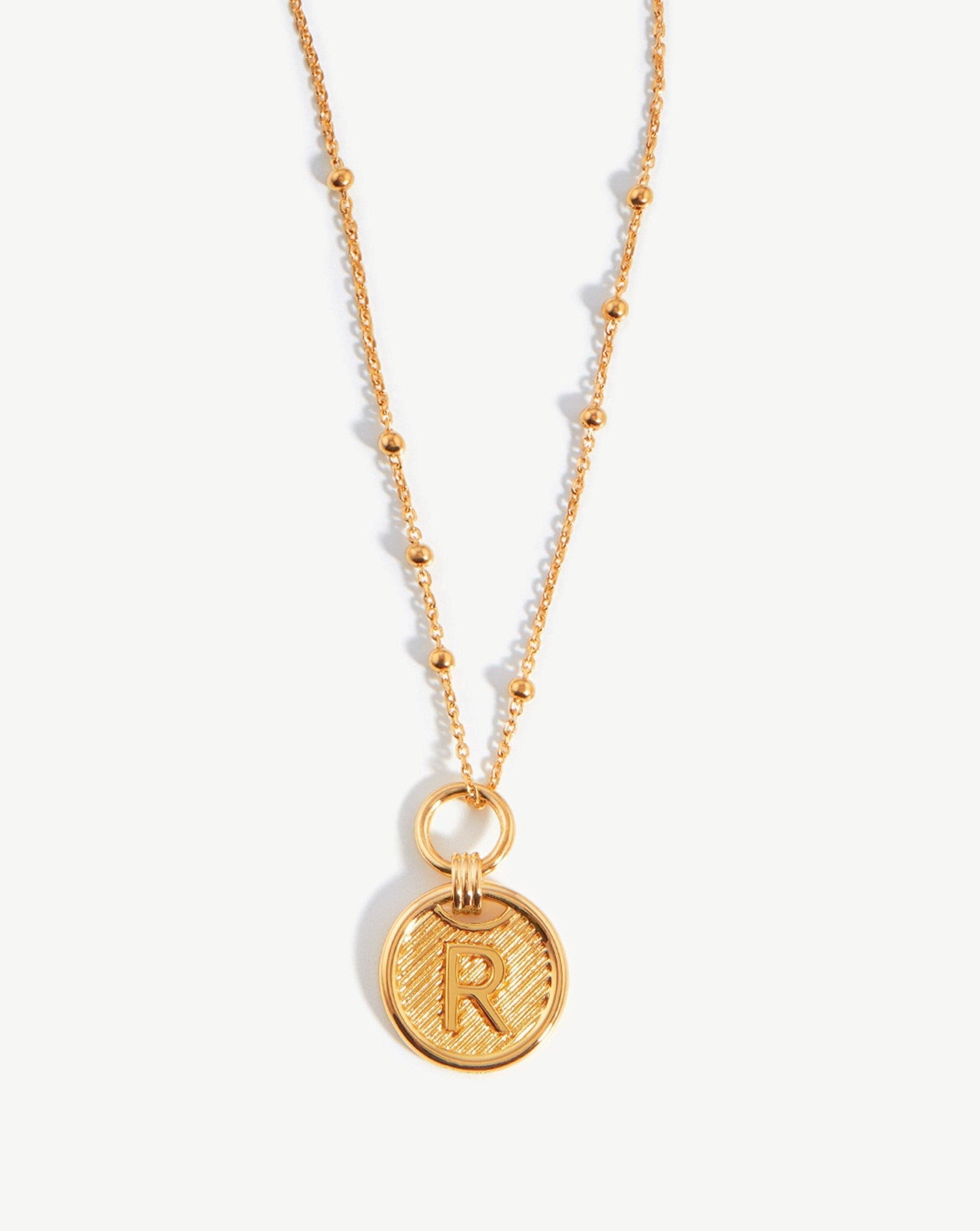 Initial Pendant Necklace - Initial R | 18ct Gold Vermeil