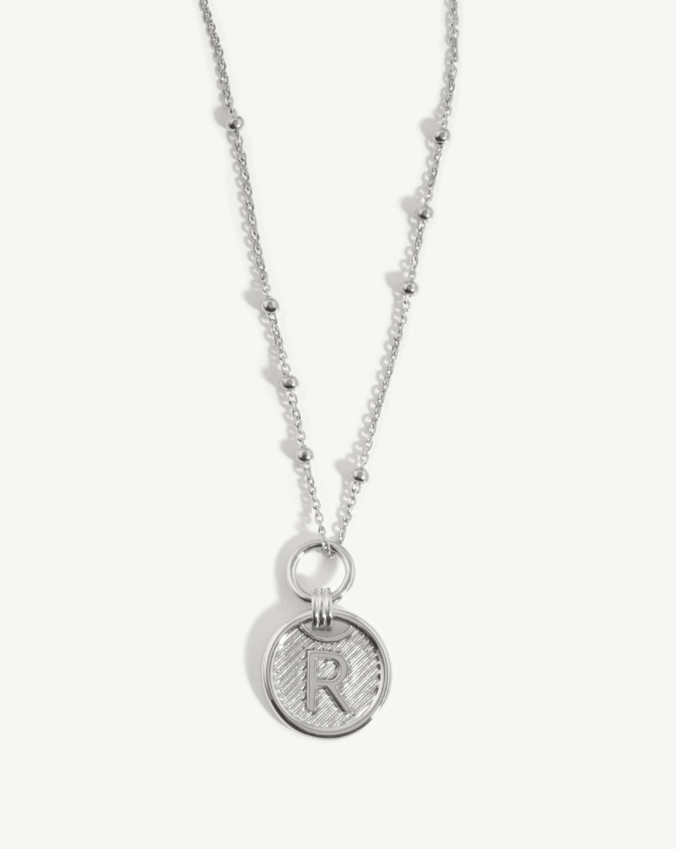 Initial Pendant Necklace  - Initial R | Sterling Silver