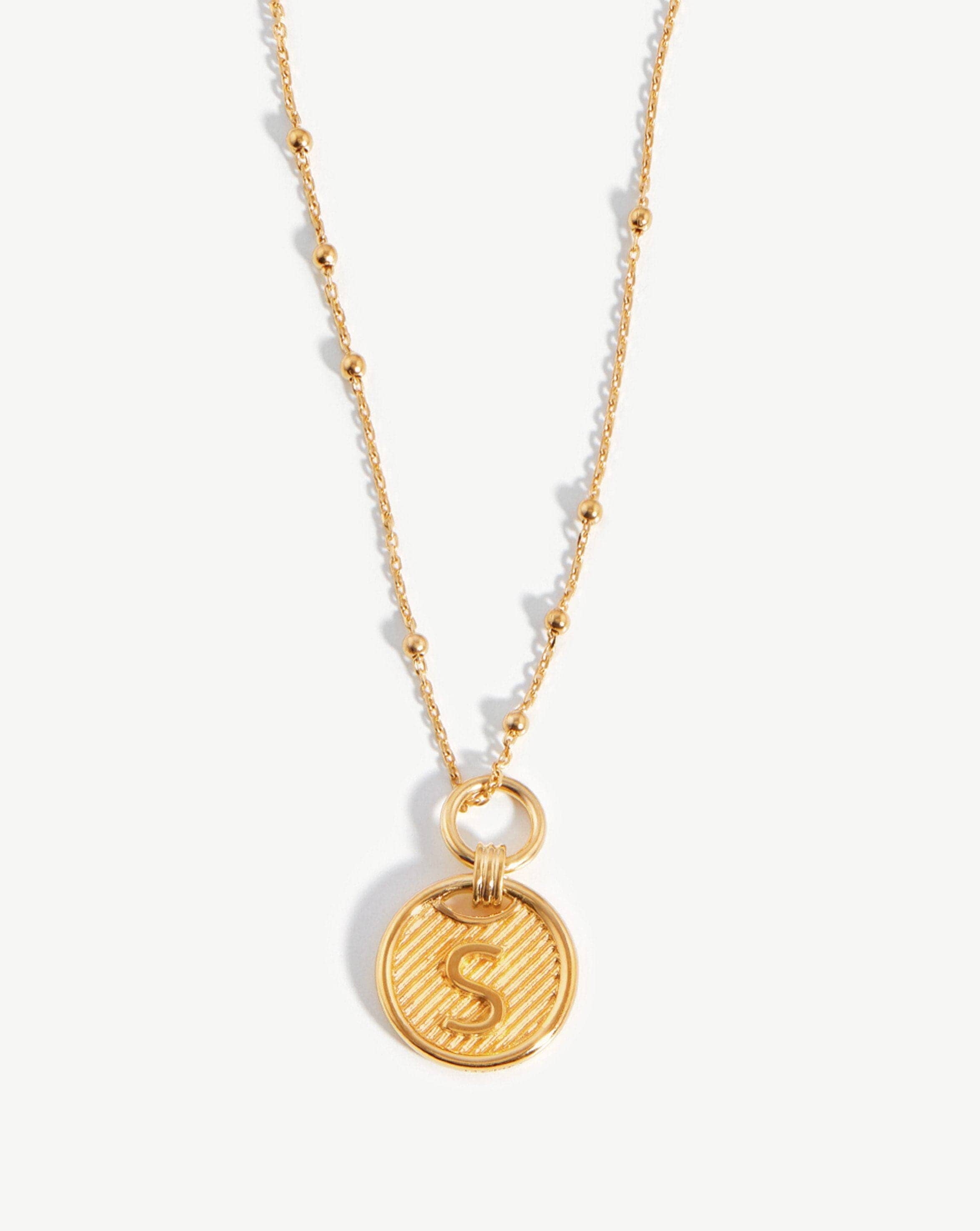 Initial Pendant Necklace - Initial S | 18ct Gold Vermeil