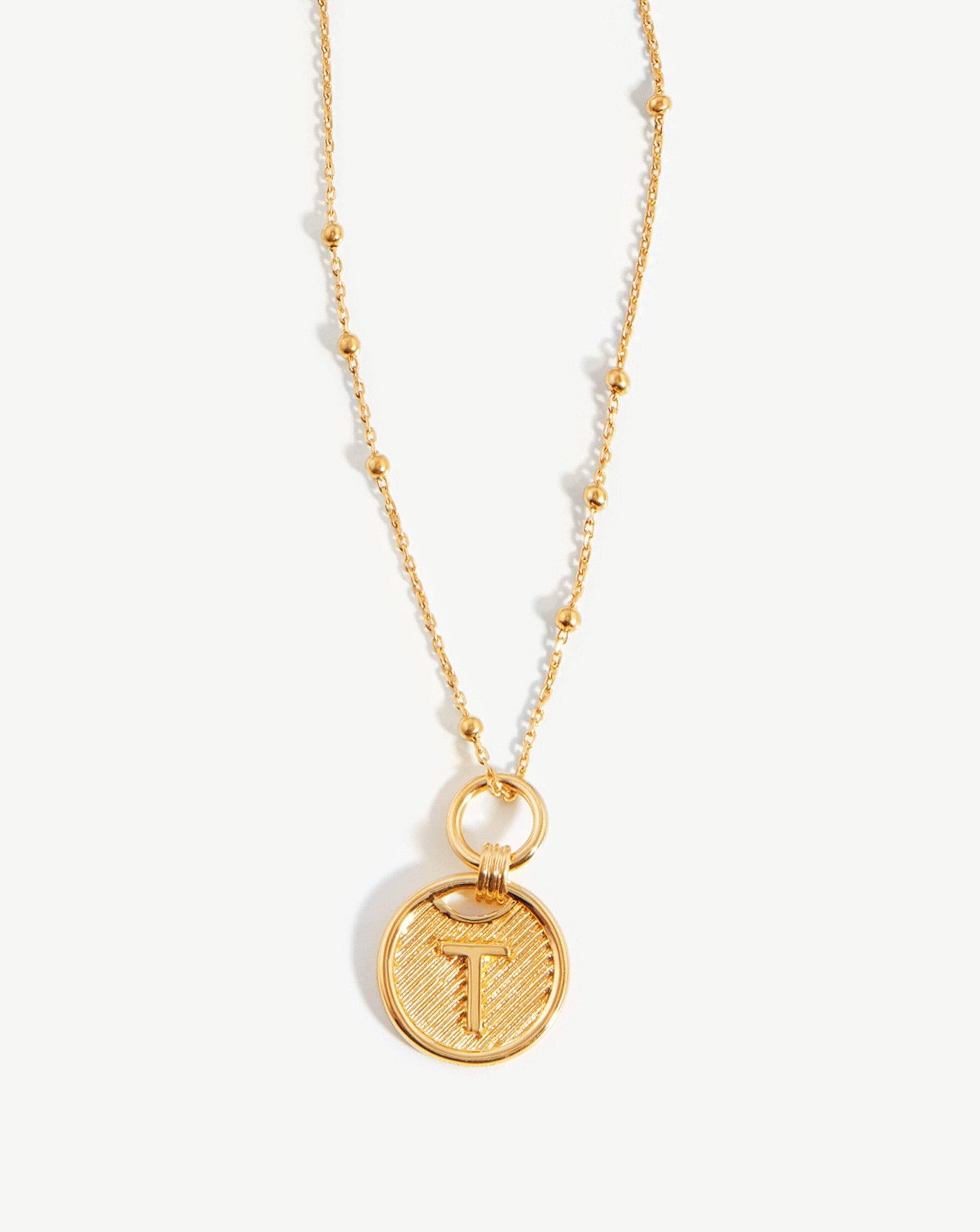 Initial Pendant Necklace - Initial T | 18ct Gold Vermeil