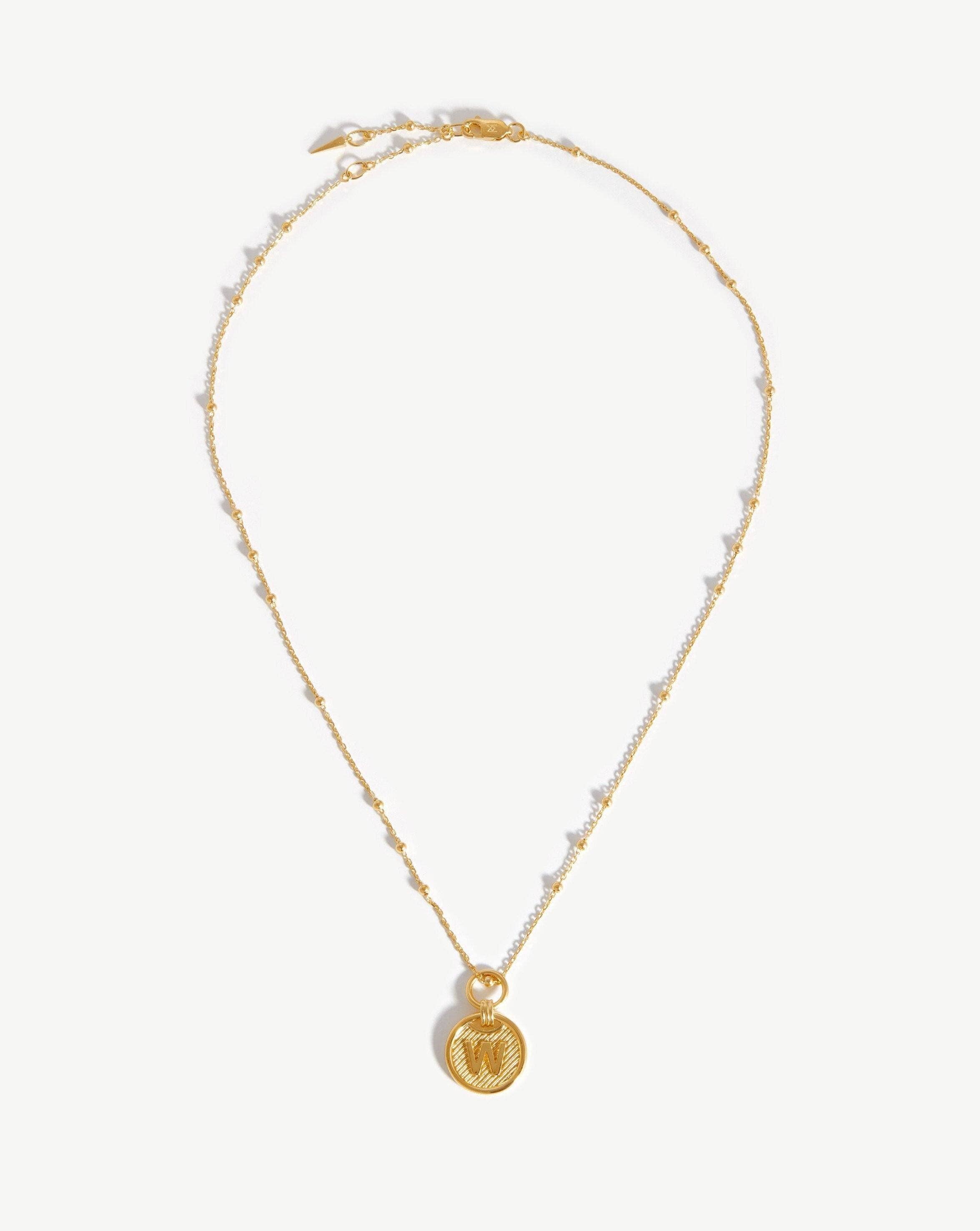 Initial Pendant Necklace - Initial W | 18ct Gold Vermeil