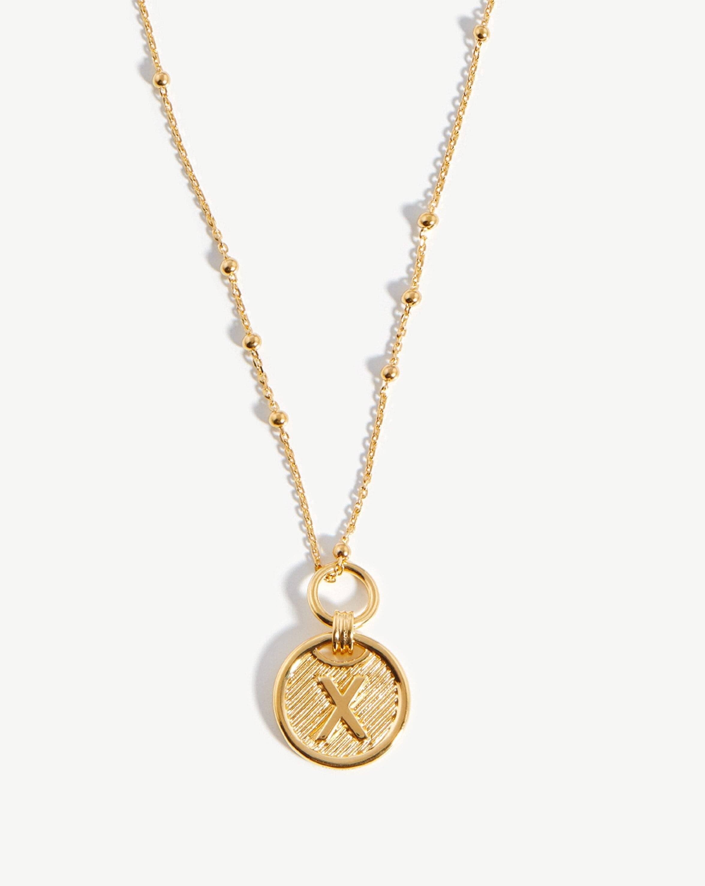 Initial Pendant Necklace - Initial X | 18ct Gold Vermeil