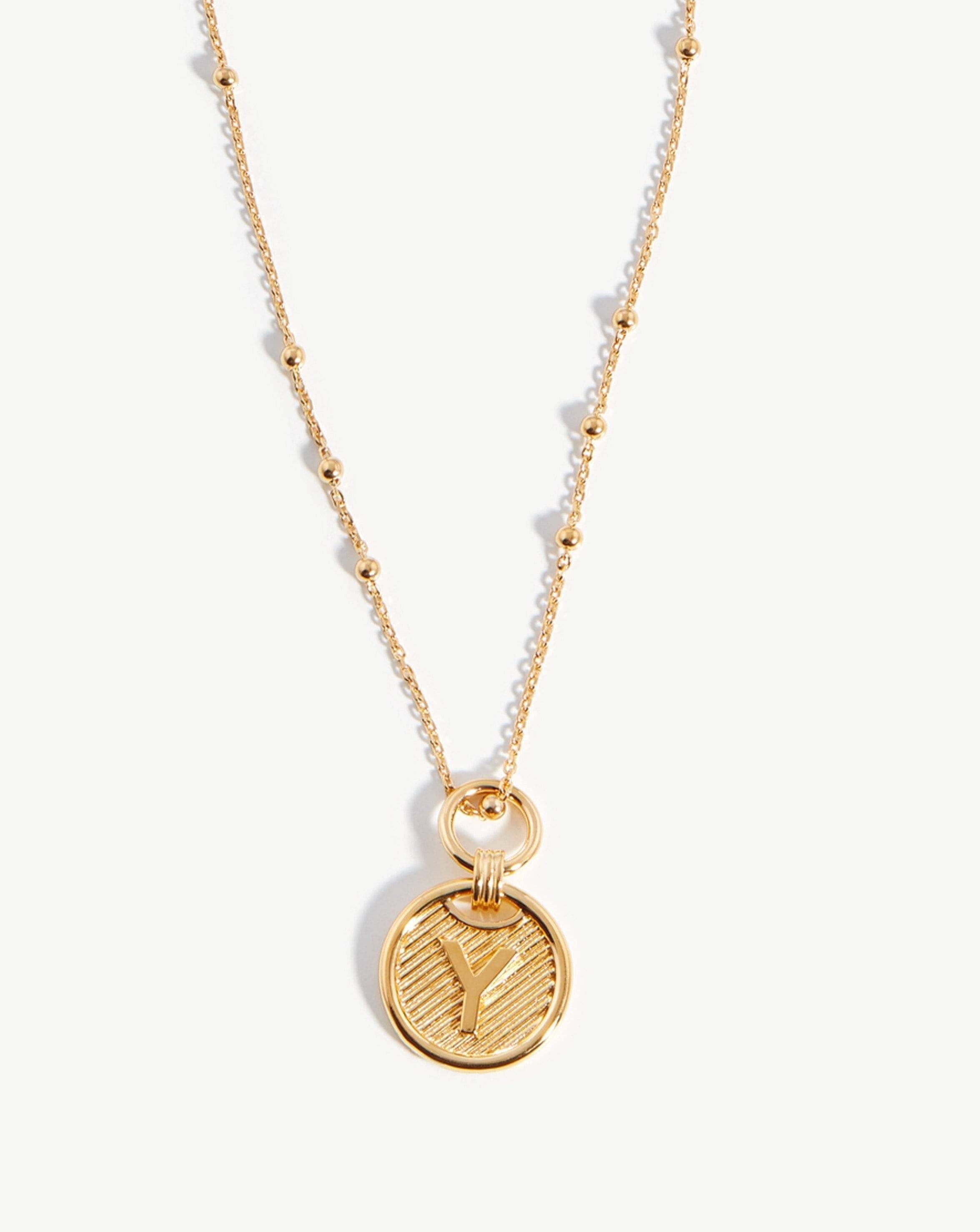 Initial Pendant Necklace - Initial Y | 18ct Gold Vermeil