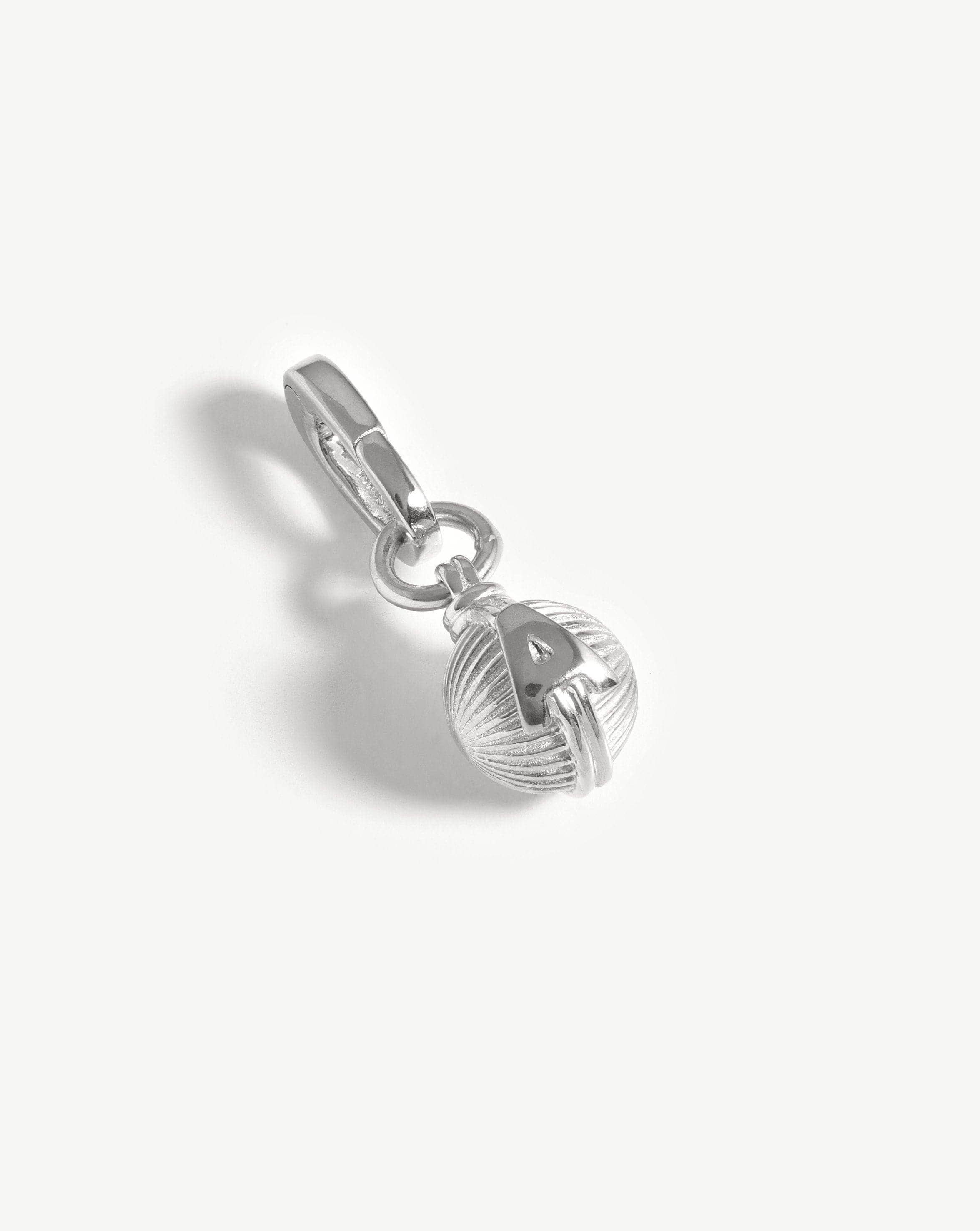 Initial Sphere Clip-On Pendant - Initial A | Silver Plated