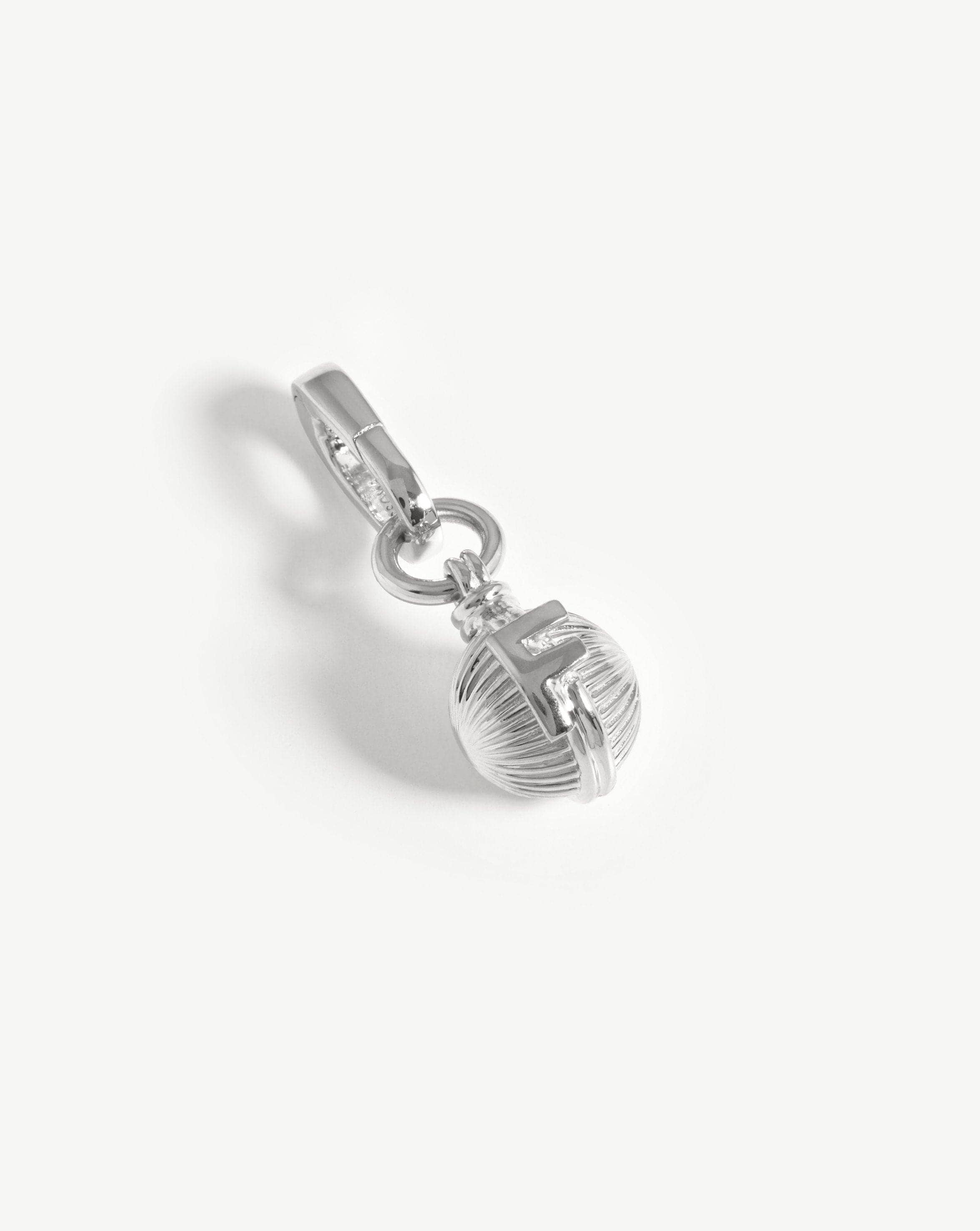 Initial Sphere Clip-On Pendant - Initial F | Silver Plated