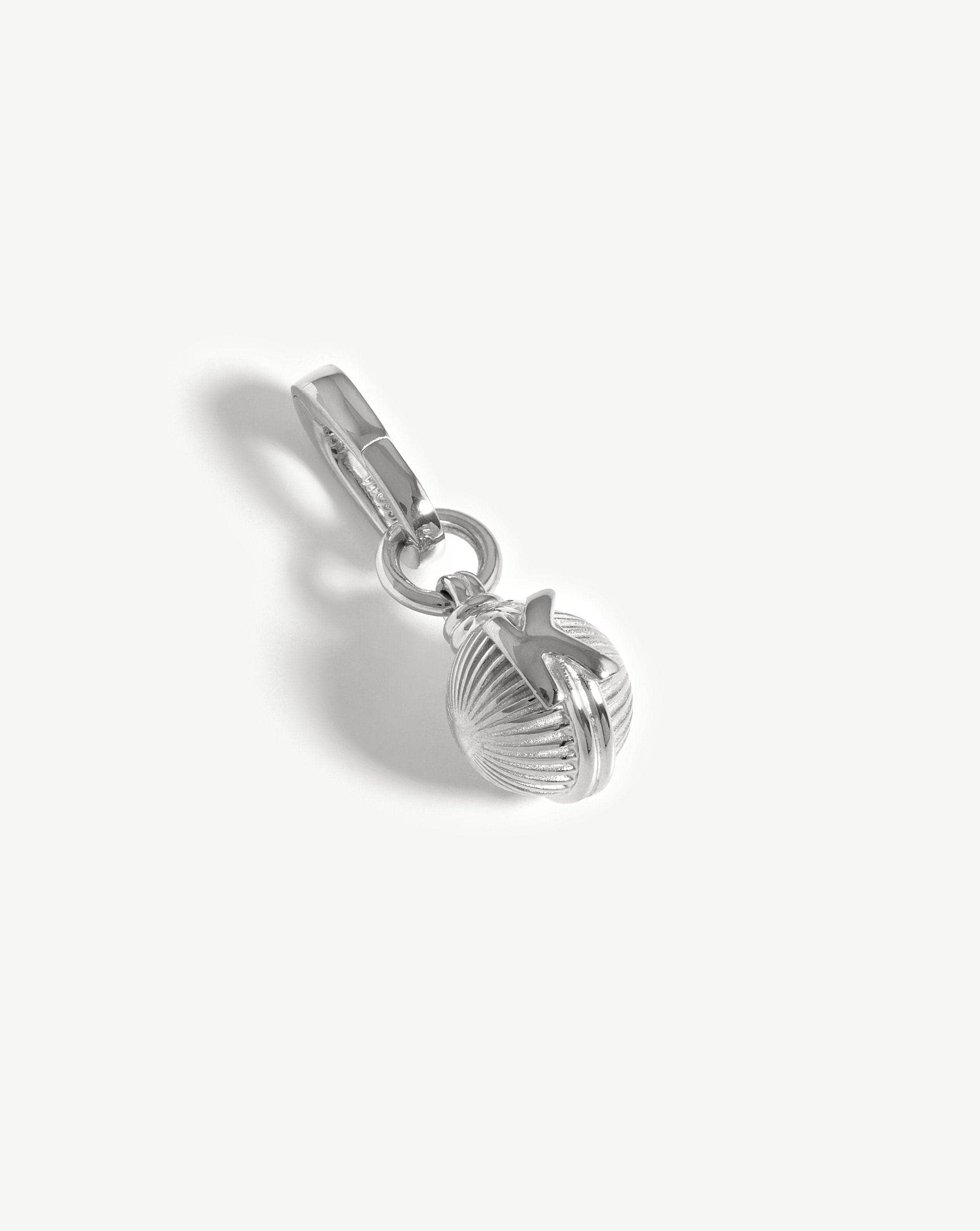 Initial Sphere Clip-On Pendant - Initial K | Silver Plated