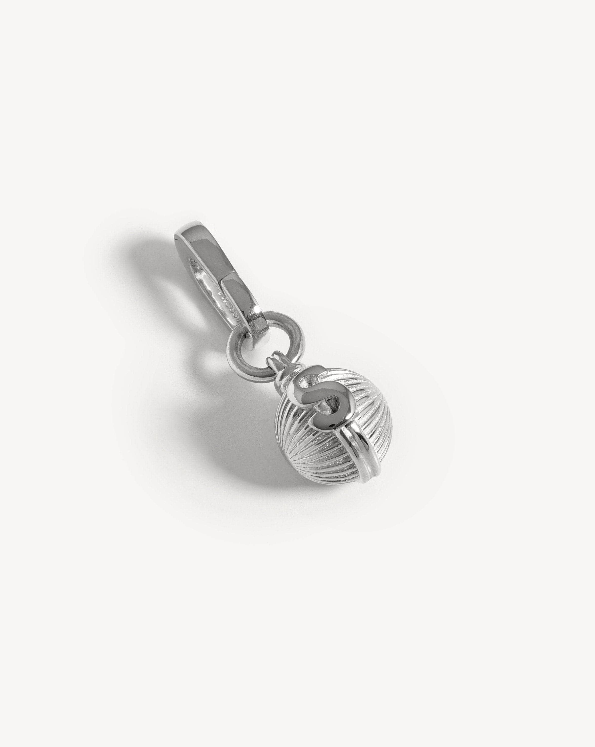 Initial Sphere Clip-On Pendant - Initial S | Silver Plated