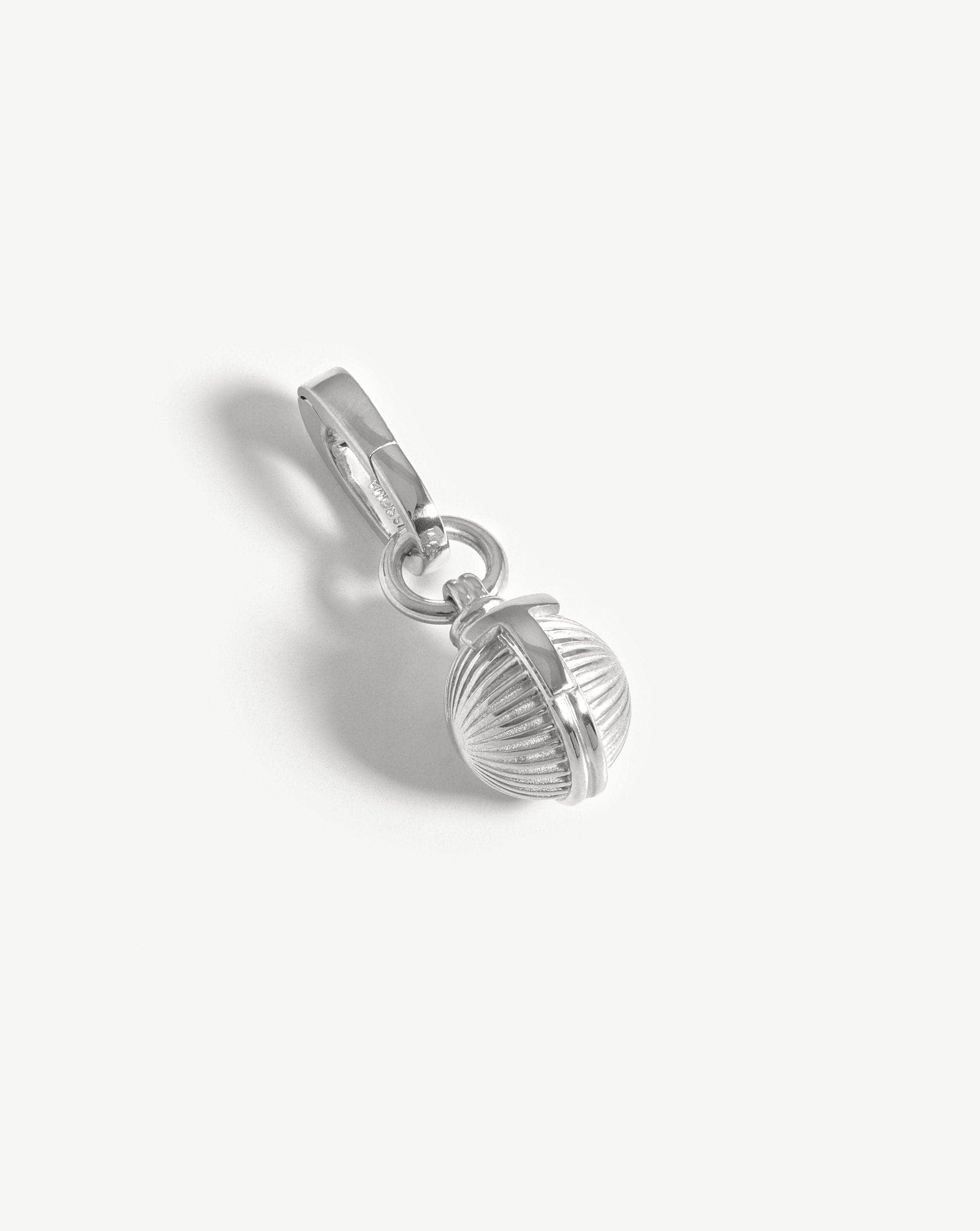 Initial Sphere Clip-On Pendant - Initial T | Silver Plated