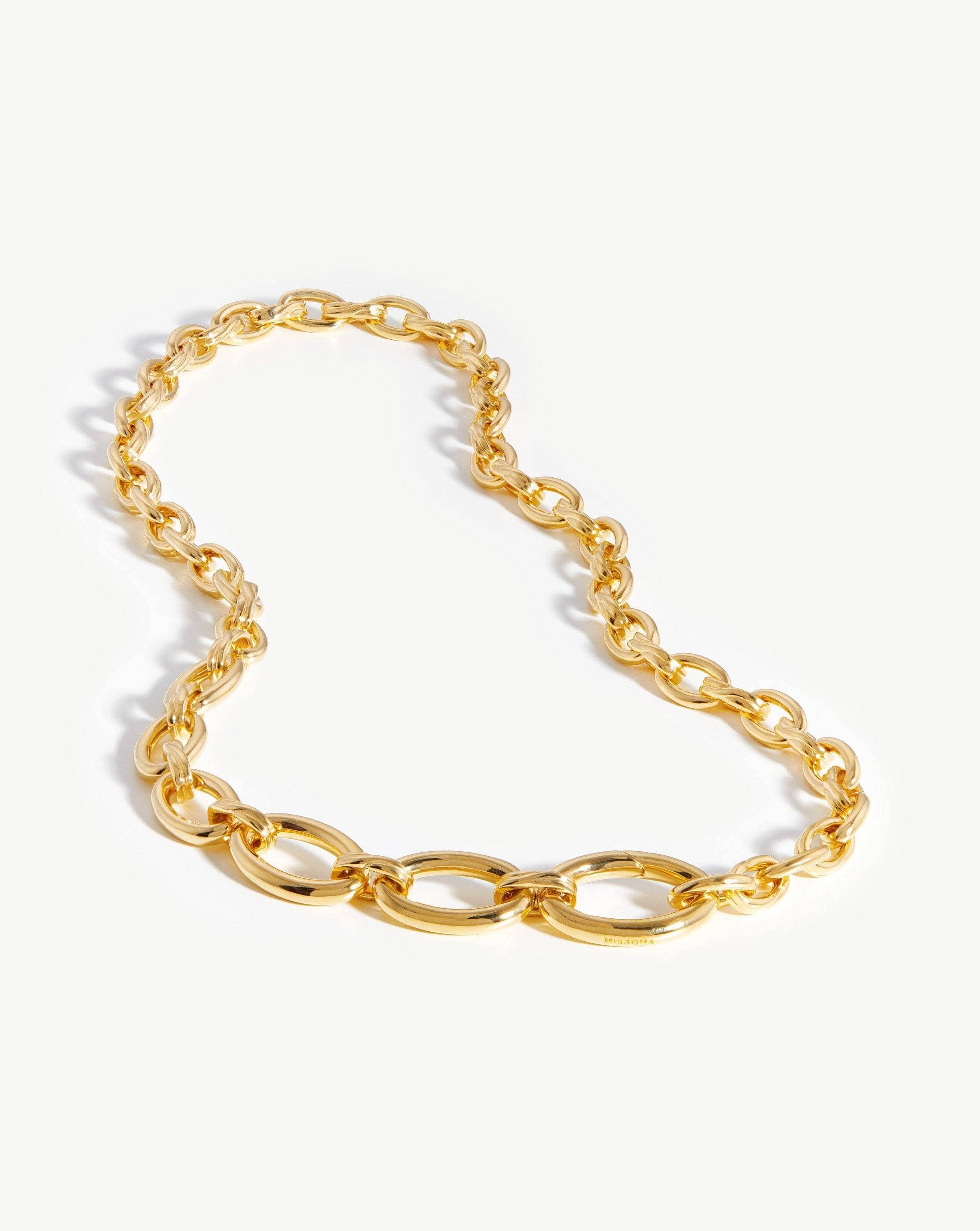 Large Graduated Oval Chain Necklace