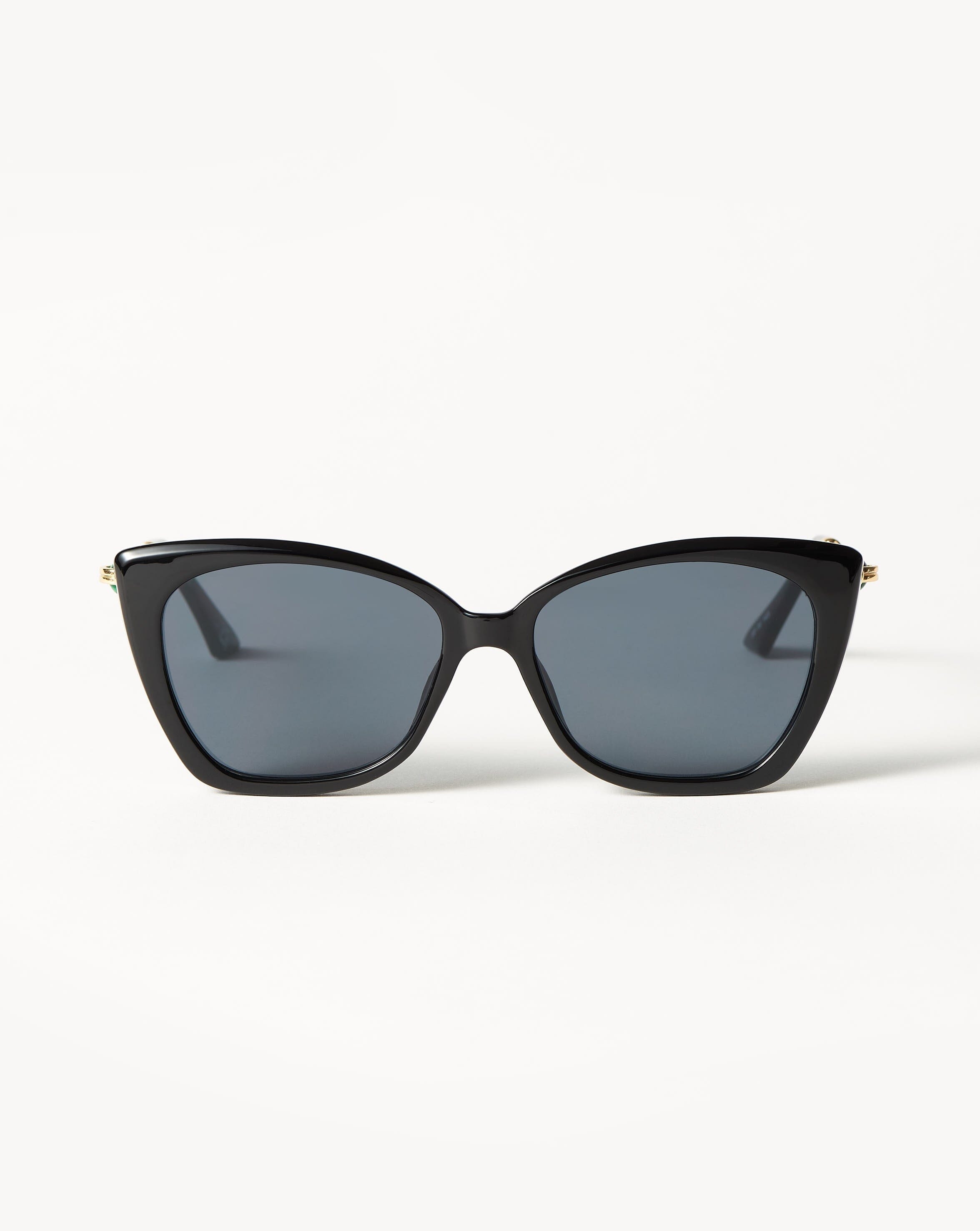 le specs lyra sphere cat-eye sunglasses black/malachite