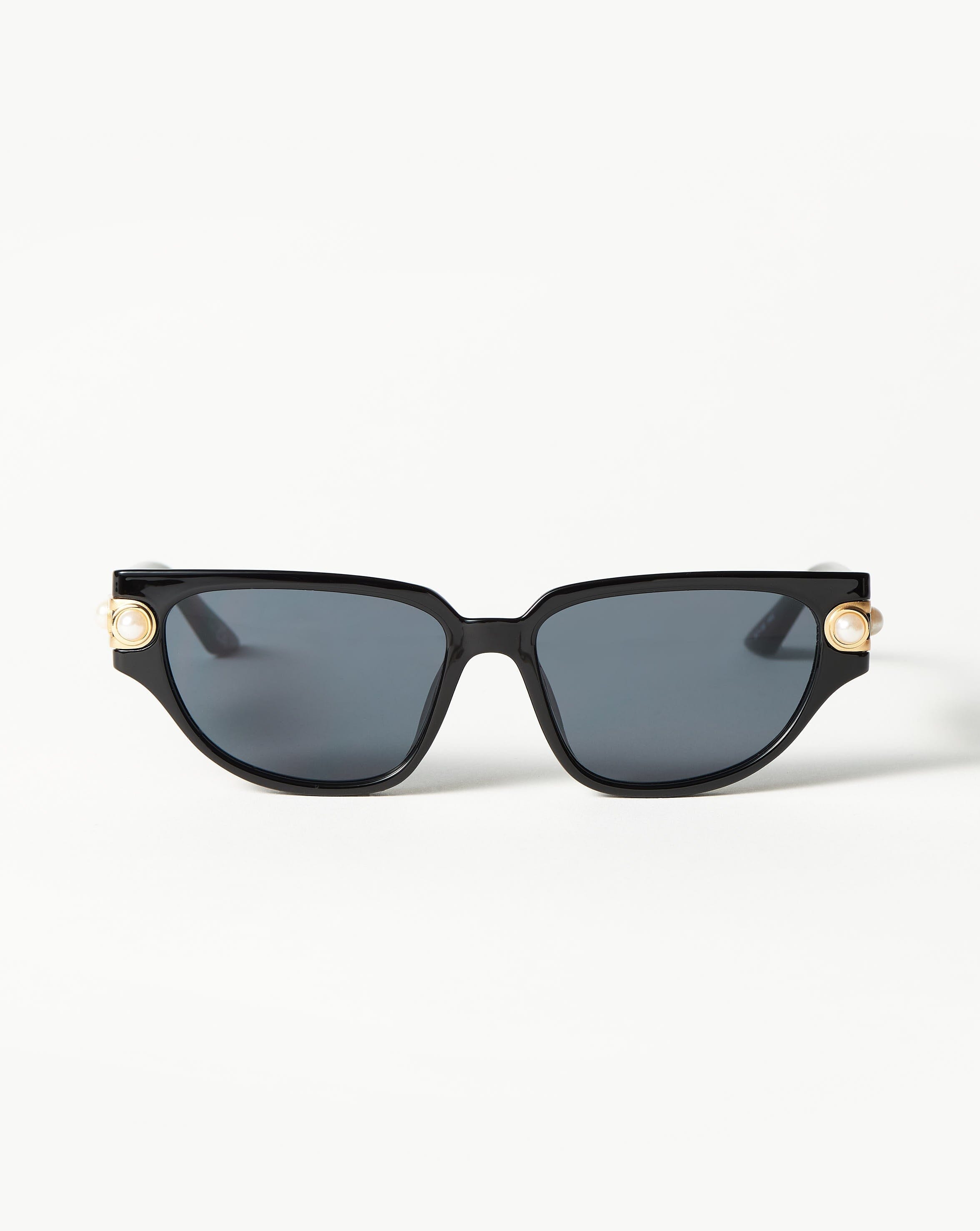 le specs serpens link cat-eye sunglasses black/pearl