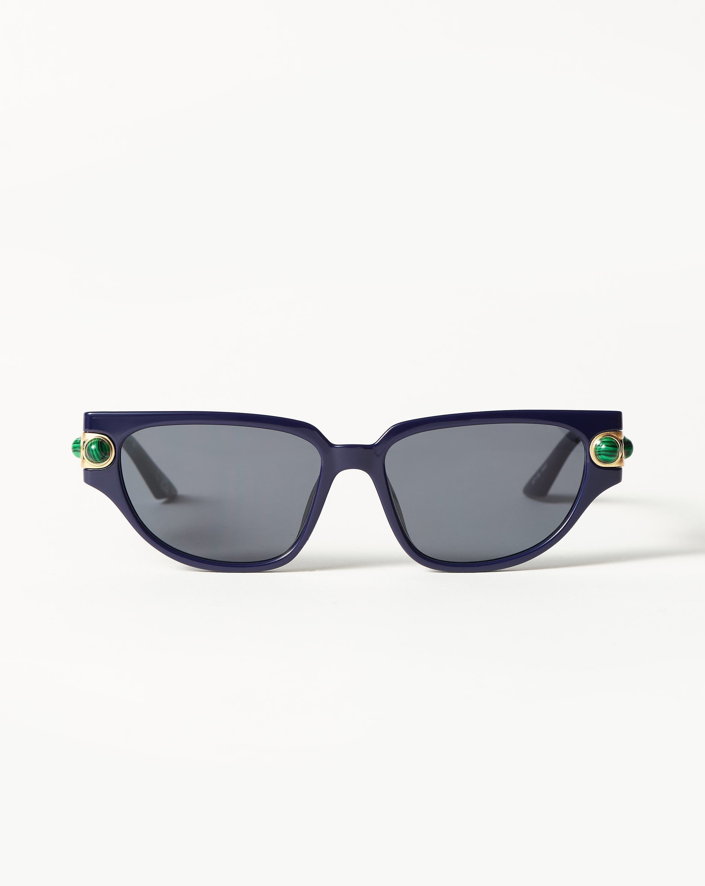 le specs serpens link cat-eye sunglasses navy/malachite