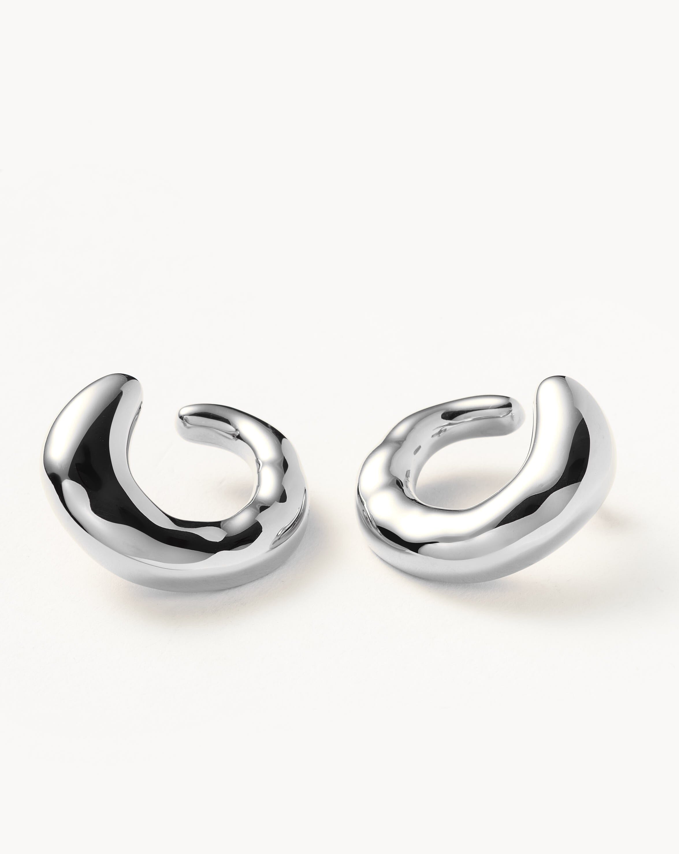 Molten Large Open Stud Earrings | Silver Plated Earrings Missoma 