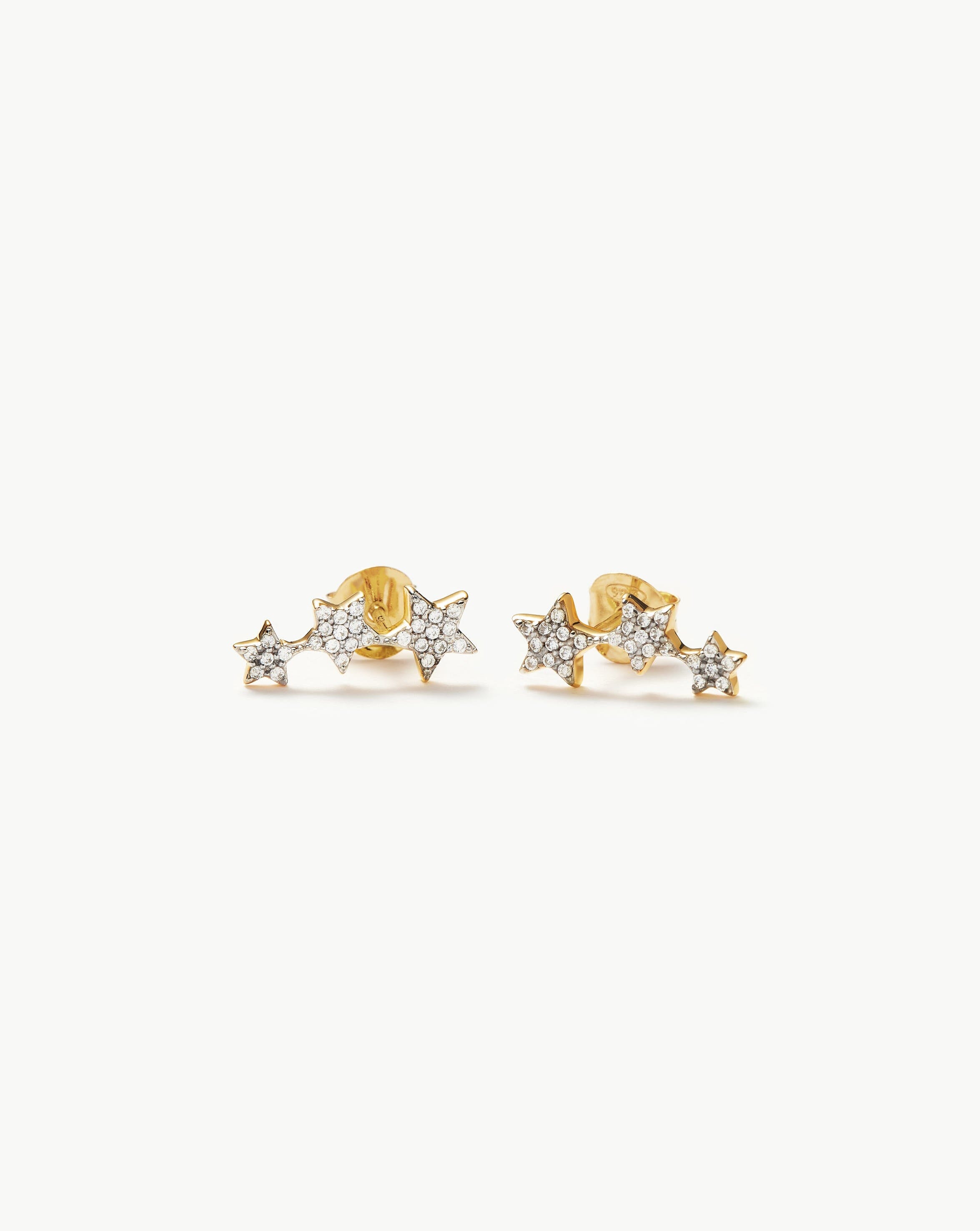 Pave Celestial Stud Earrings | 18ct Gold Vermeil/Cubic Zirconia