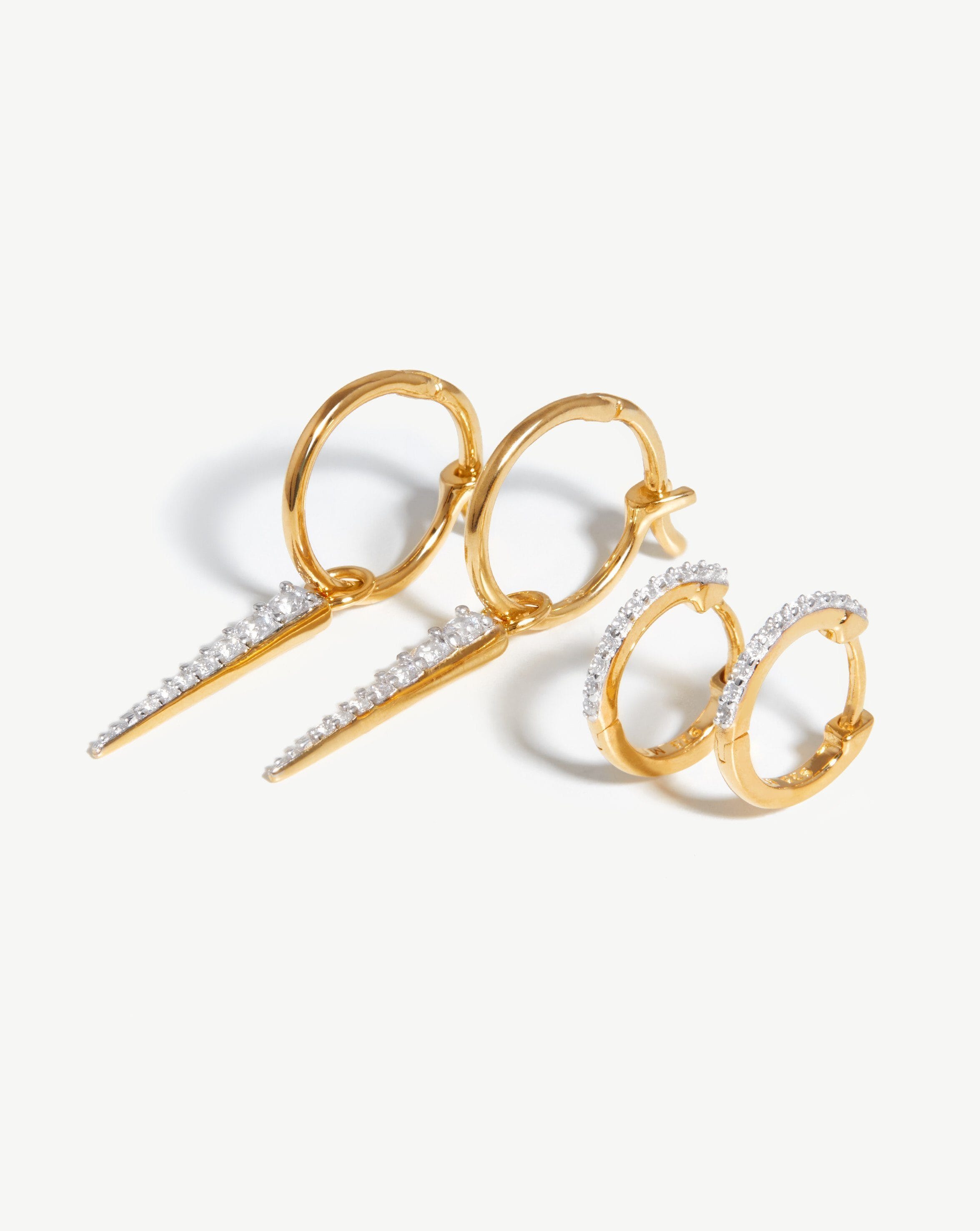 Pave Spike Ear Stack Gift Set | 18ct Gold Vermeil/Pave