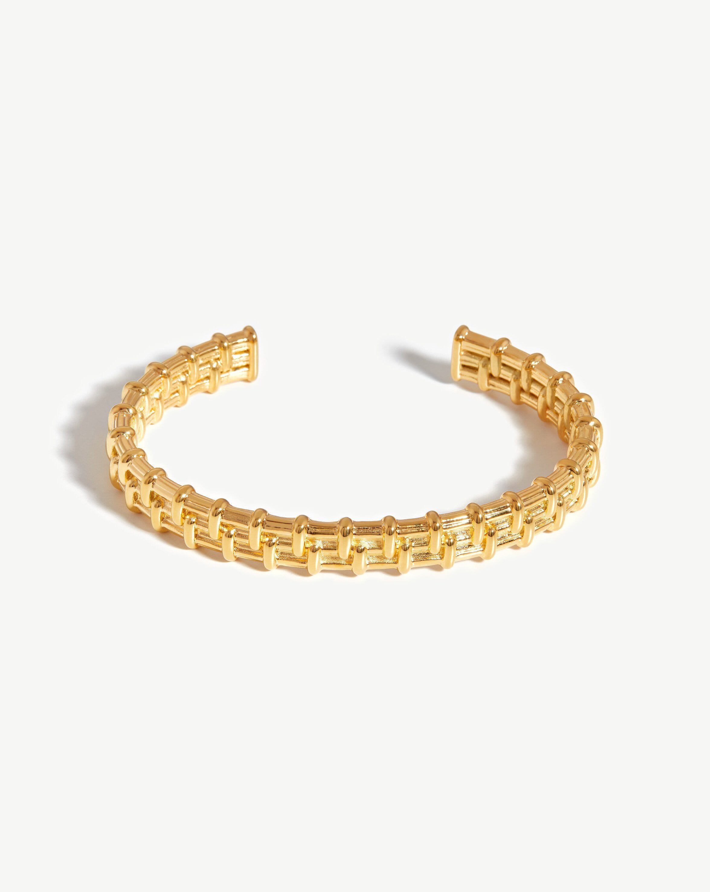 Raffia Cuff Bracelet | 18ct Gold Plated