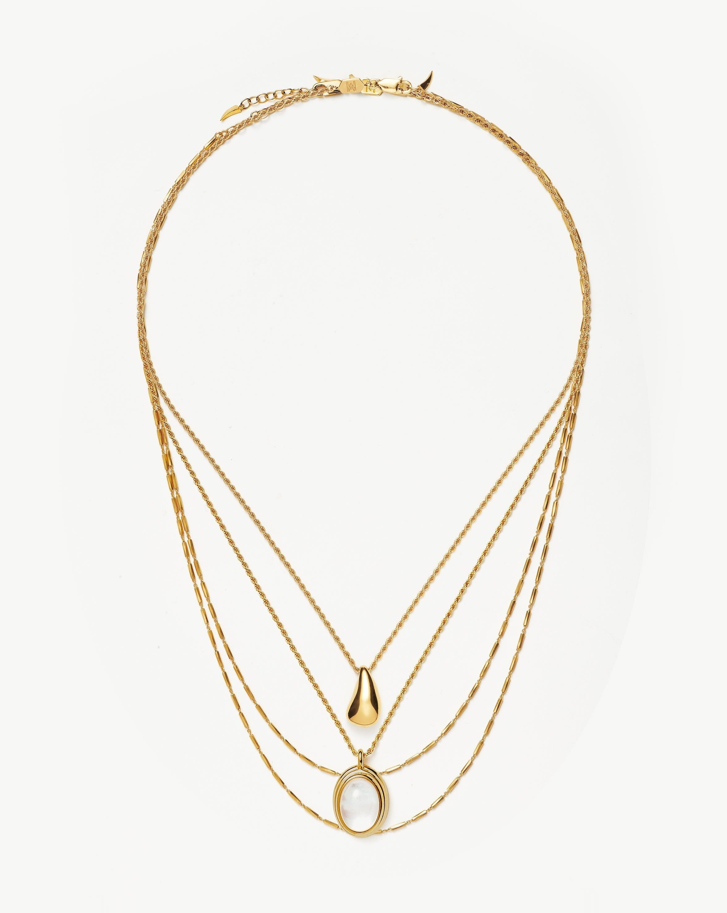Missoma Zenyu Fan Chain Necklace Set 18ct Gold Plated Vermeil