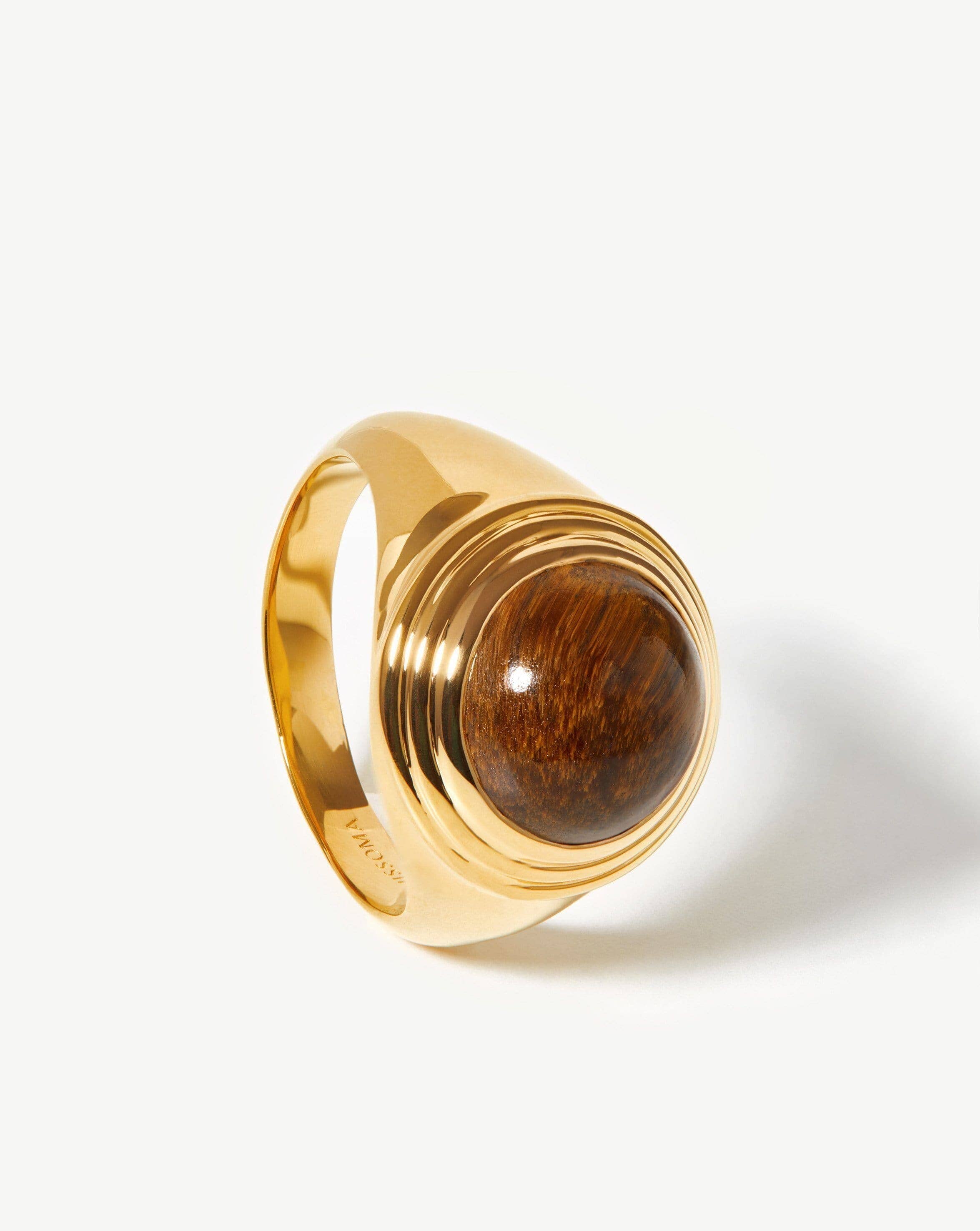 Sphere Ridge Ring | 18ct Gold Plated/Tigers Eye