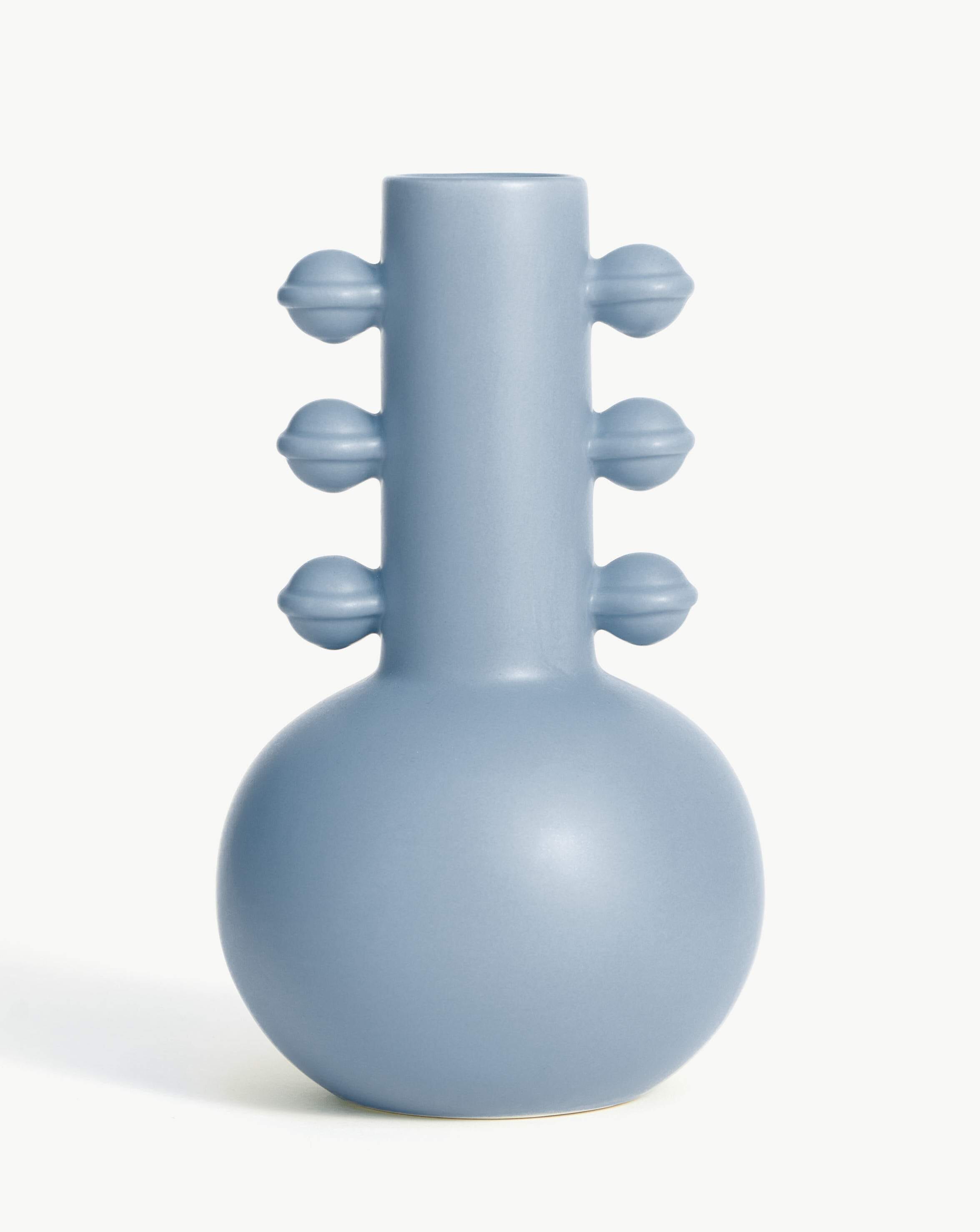 Spheres of Influence Ceramic Vase | Ceramic/Soft Blue