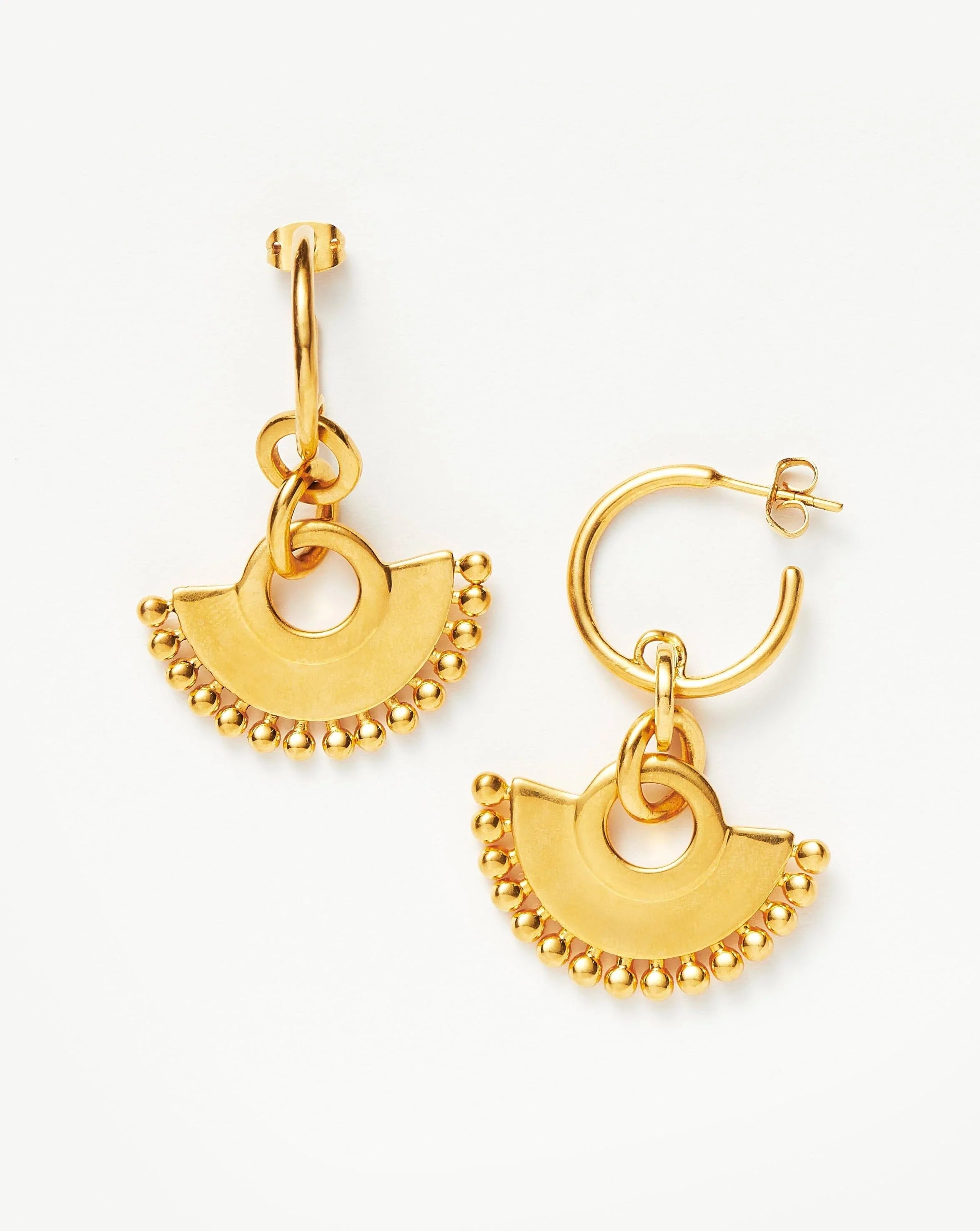 Mini Pyramid Charm Hoop Earrings