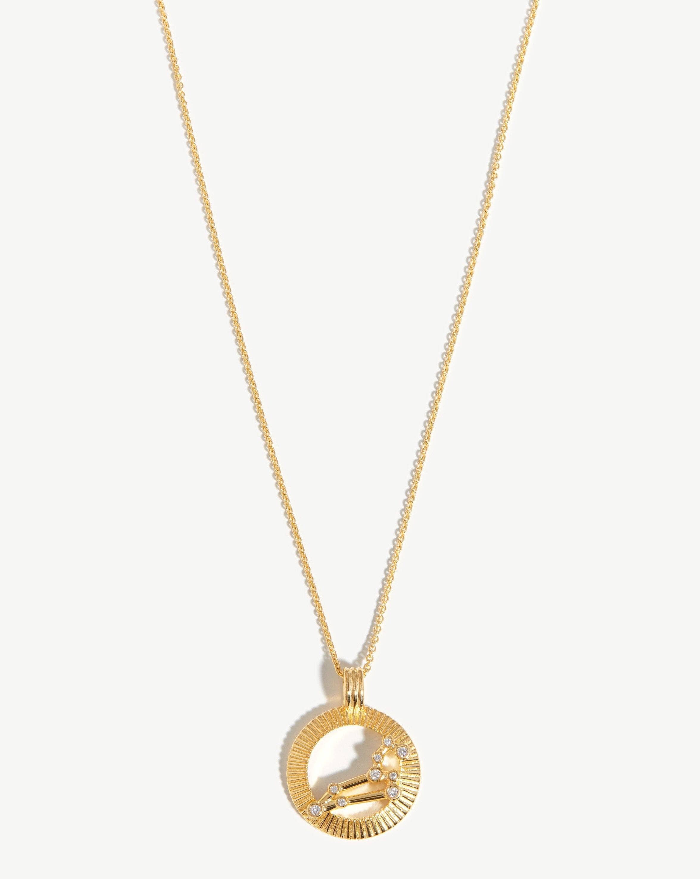 Zodiac Constellation Pendant Necklace - Leo | 18ct Gold Vermeil/Leo