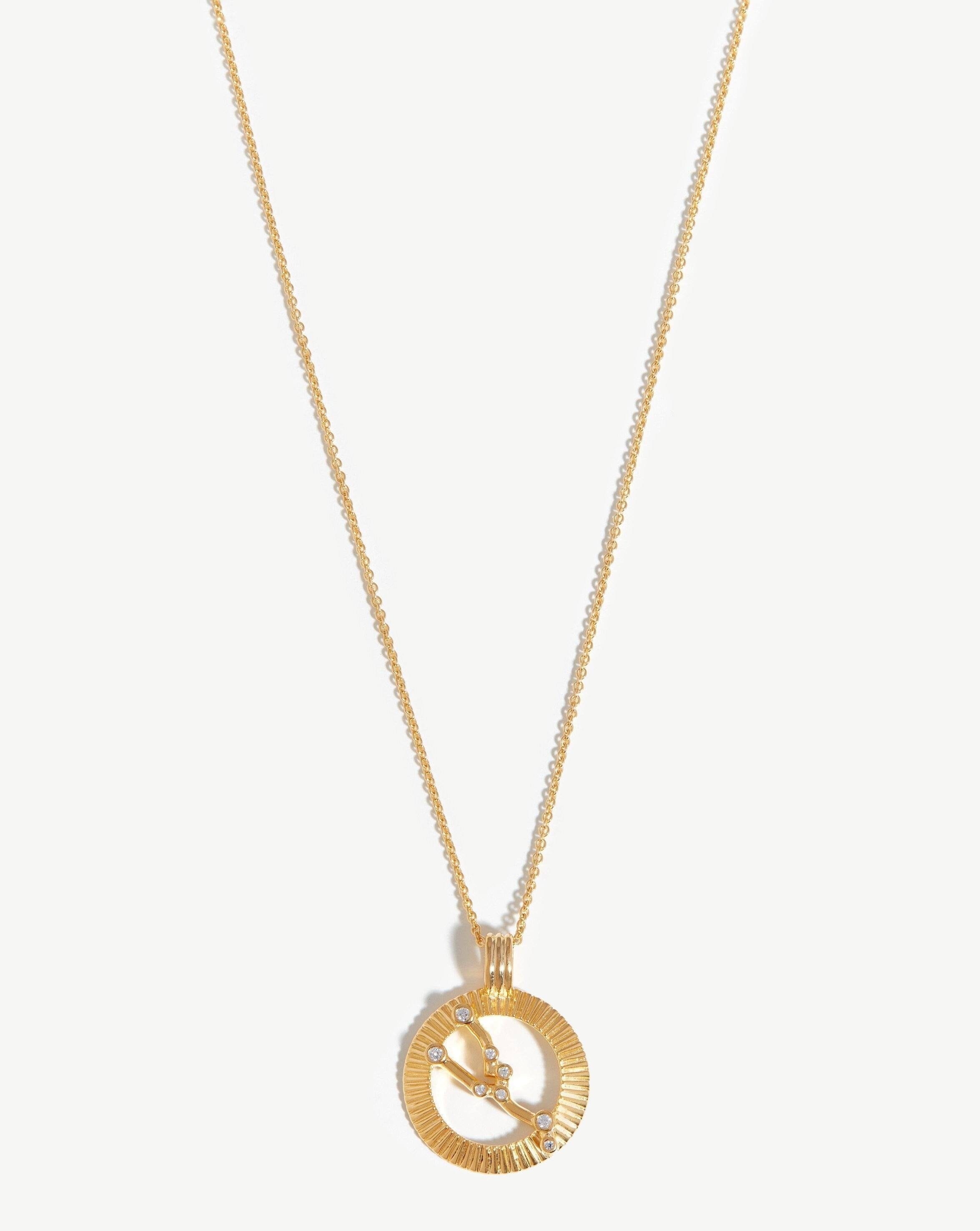 Zodiac Constellation Pendant Necklace - Taurus | 18ct Gold Vermeil/Taurus